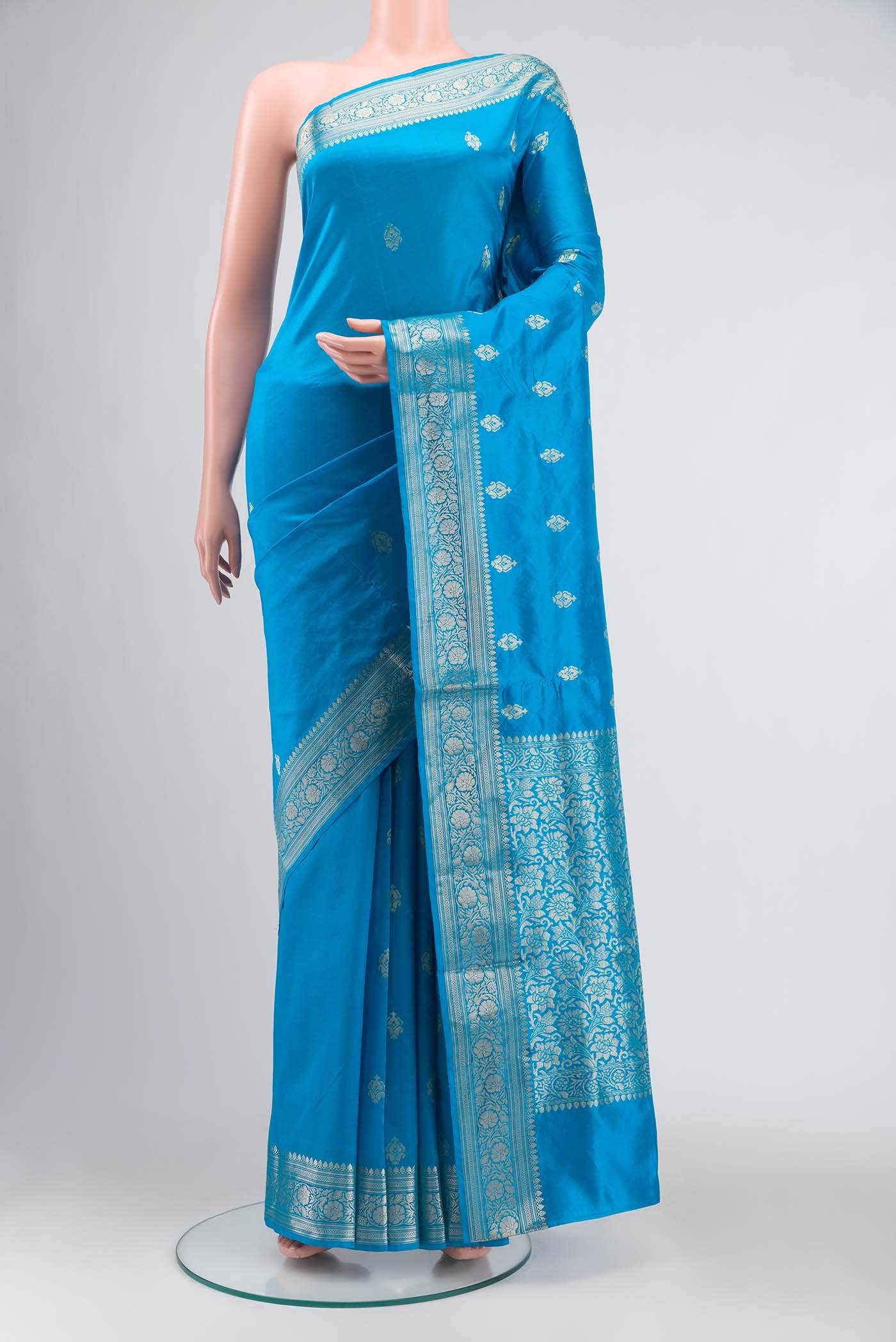 Blue Banarasi Katan Silk Saree