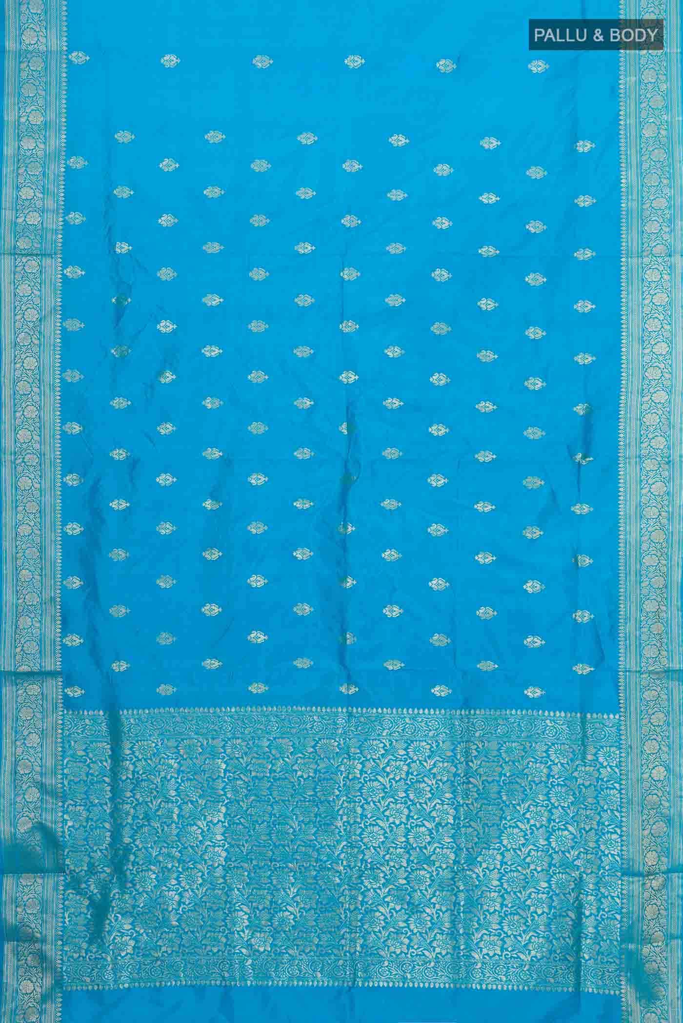 Blue Banarasi Katan Silk Saree