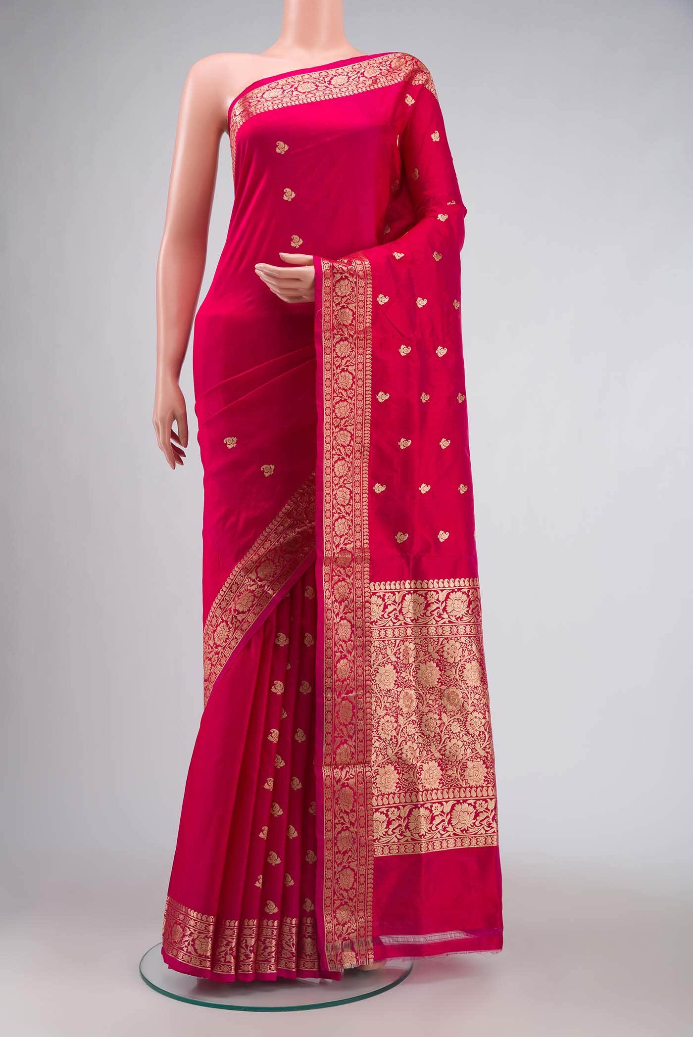 Pink Banarasi Katan Silk Saree