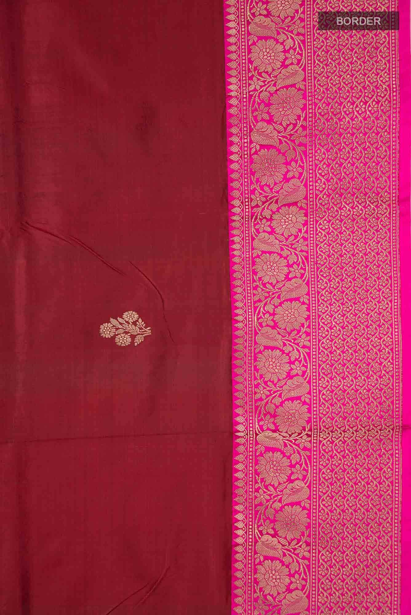 Maroon Banarasi Katan Silk Saree