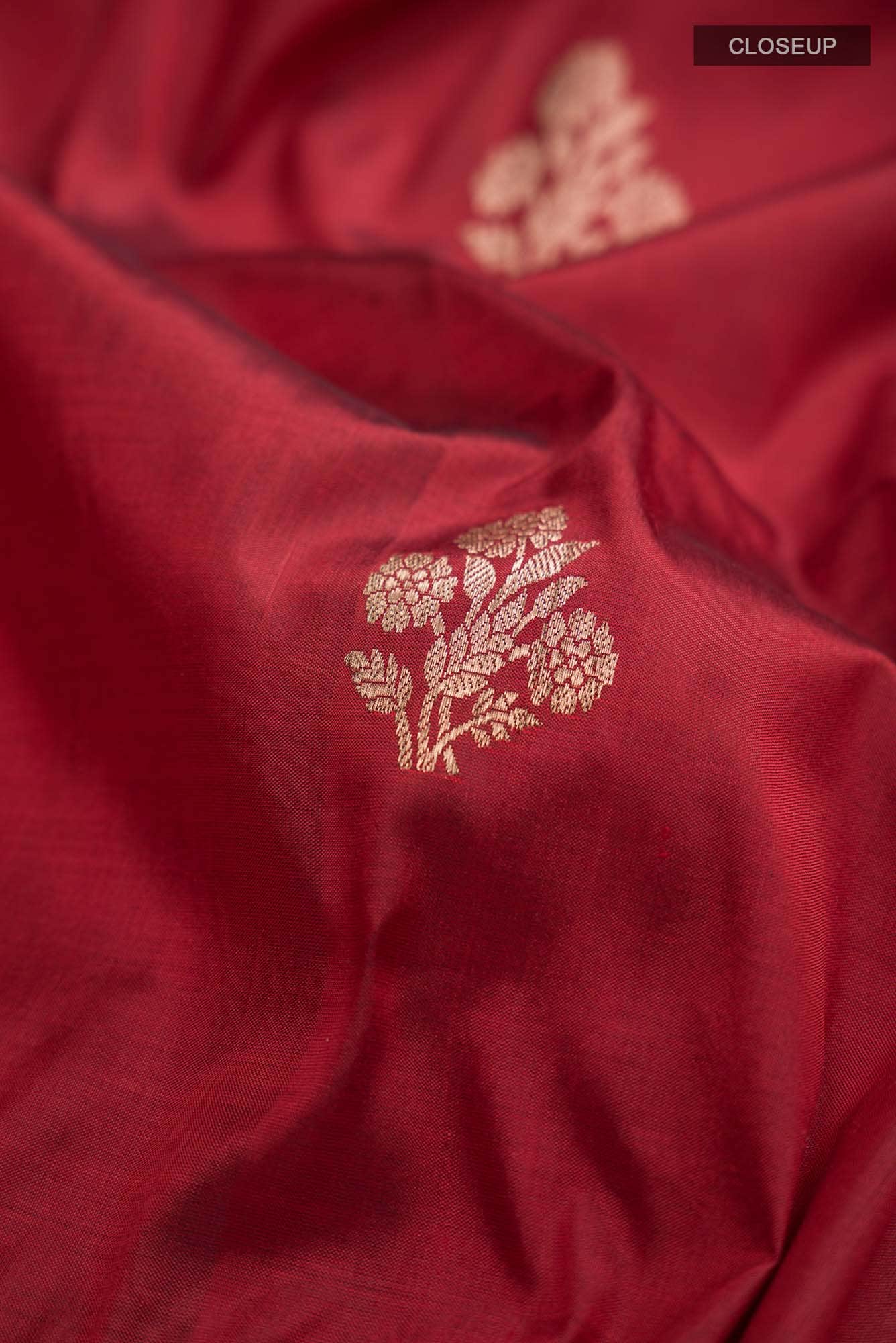 Maroon Banarasi Katan Silk Saree