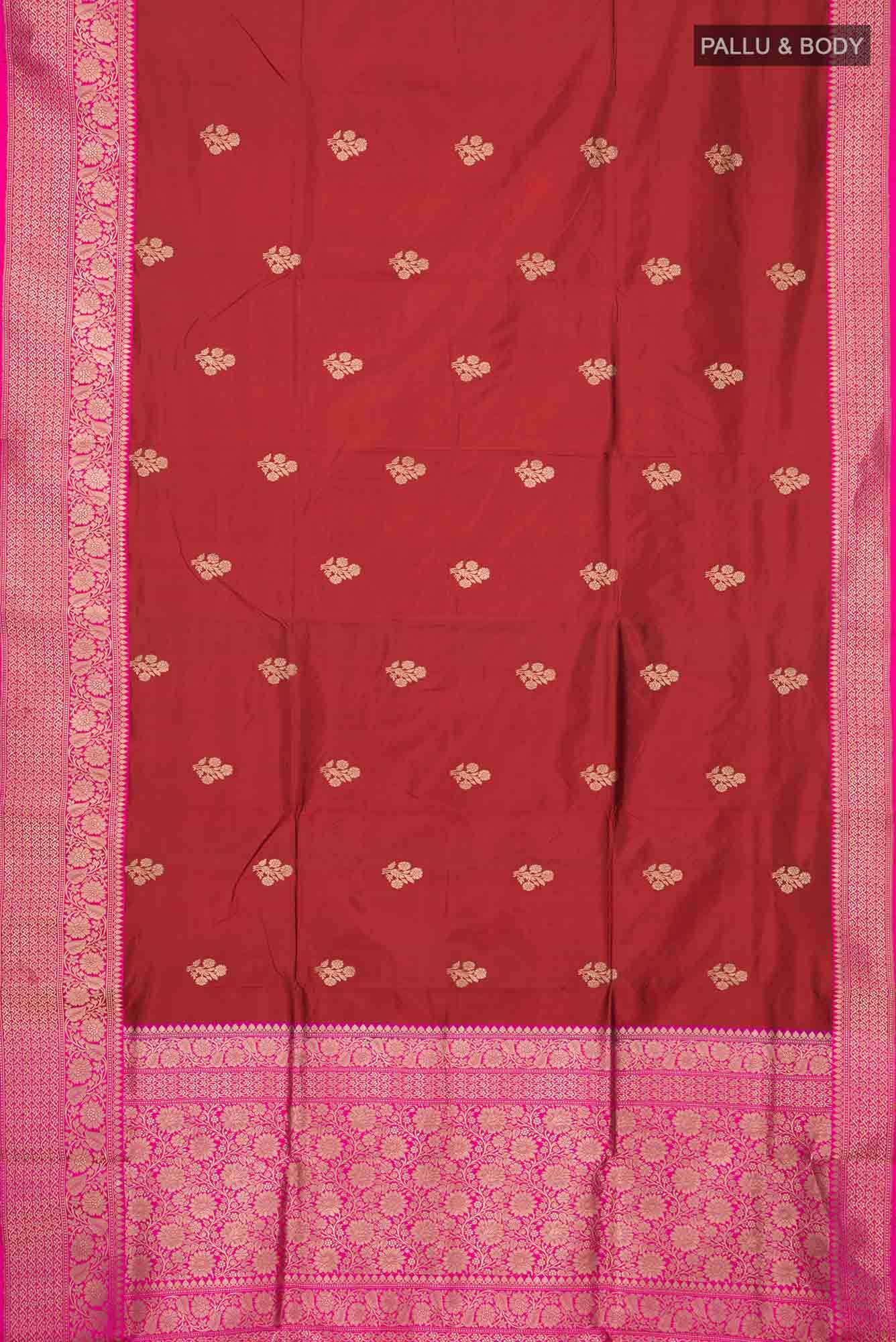 Maroon Banarasi Katan Silk Saree