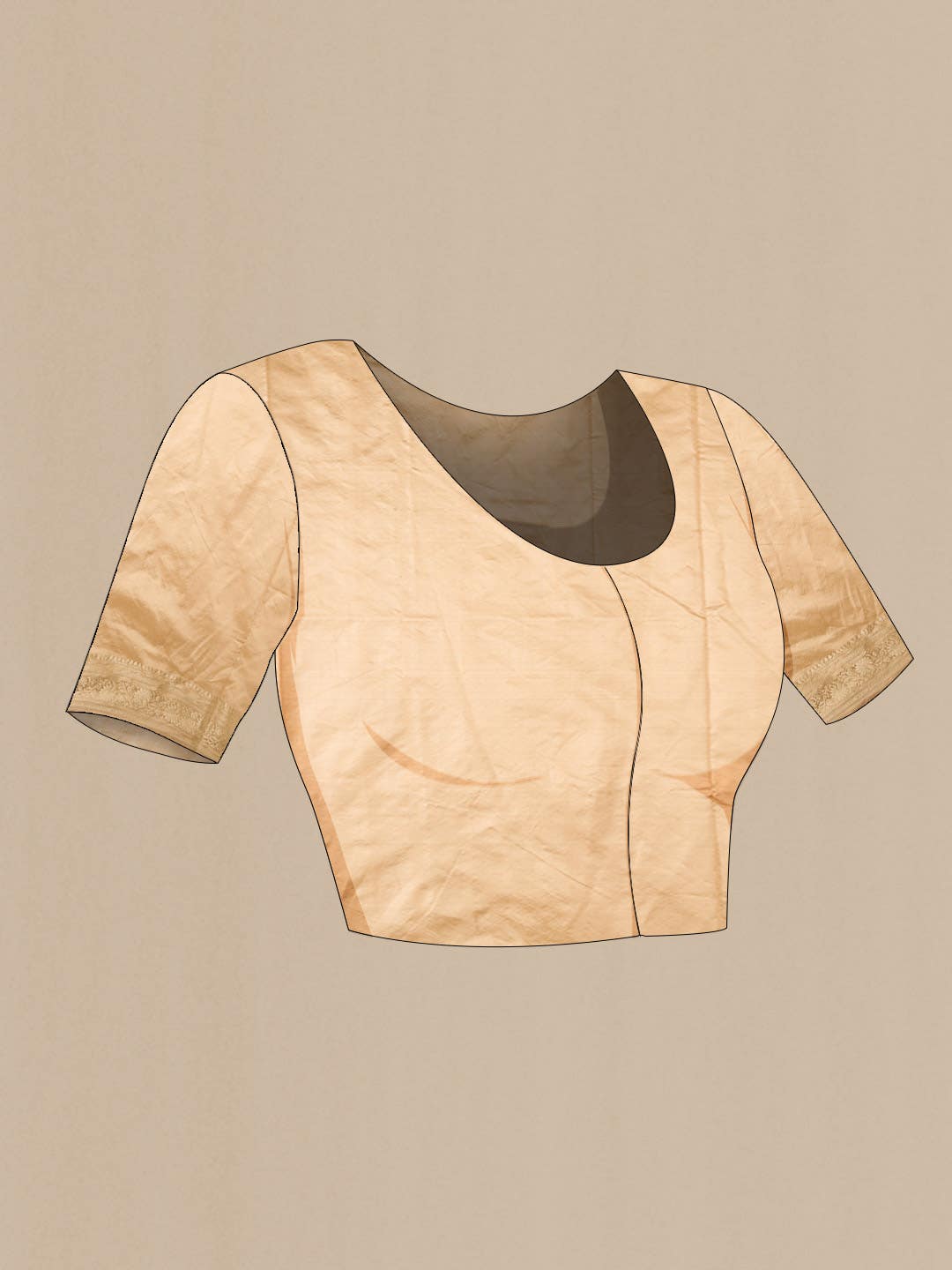 Beige Banarasi Katan Silk Saree