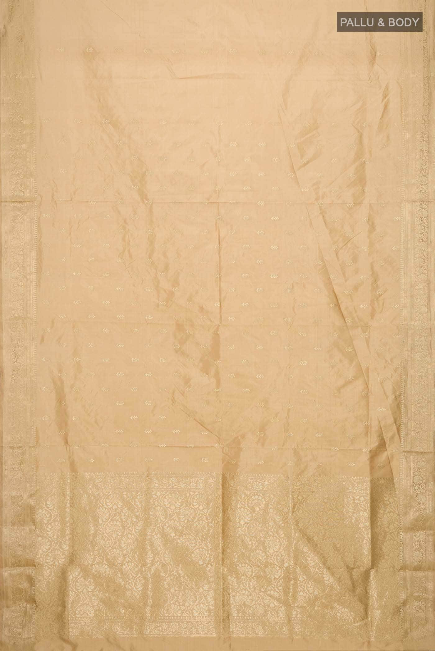 Beige Banarasi Katan Silk Saree