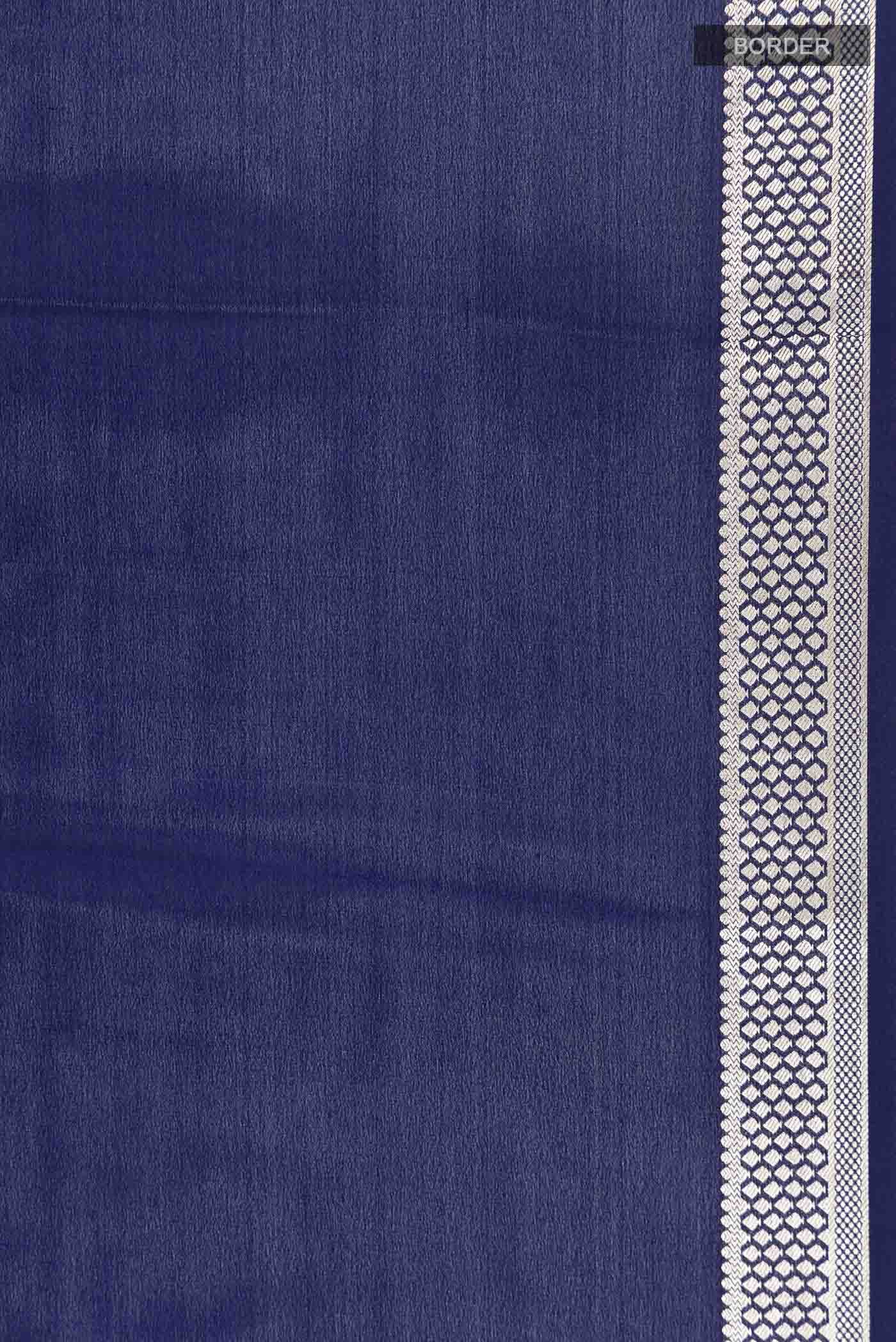 Blue Mysore Crepe Saree