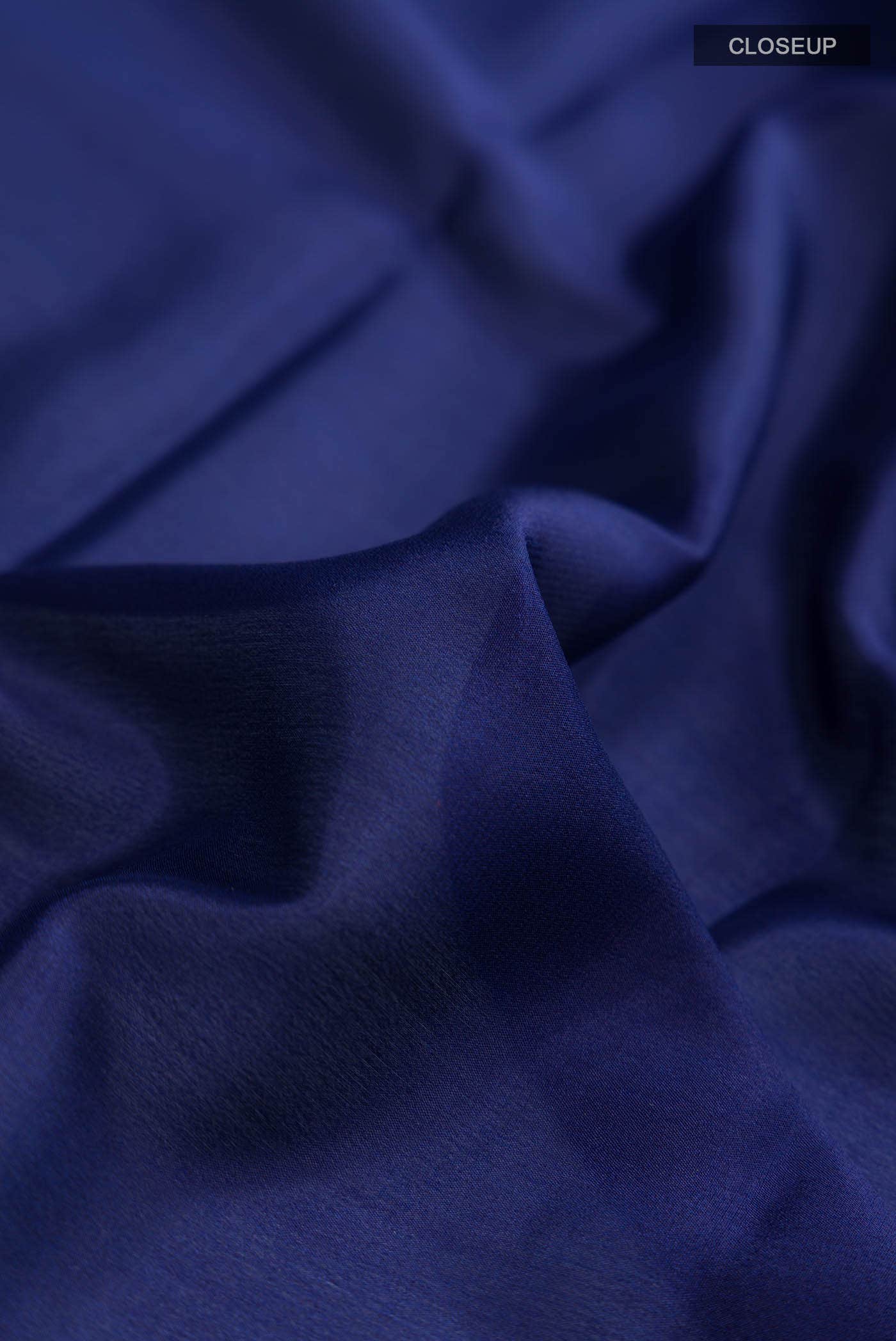 Blue Mysore Crepe Saree