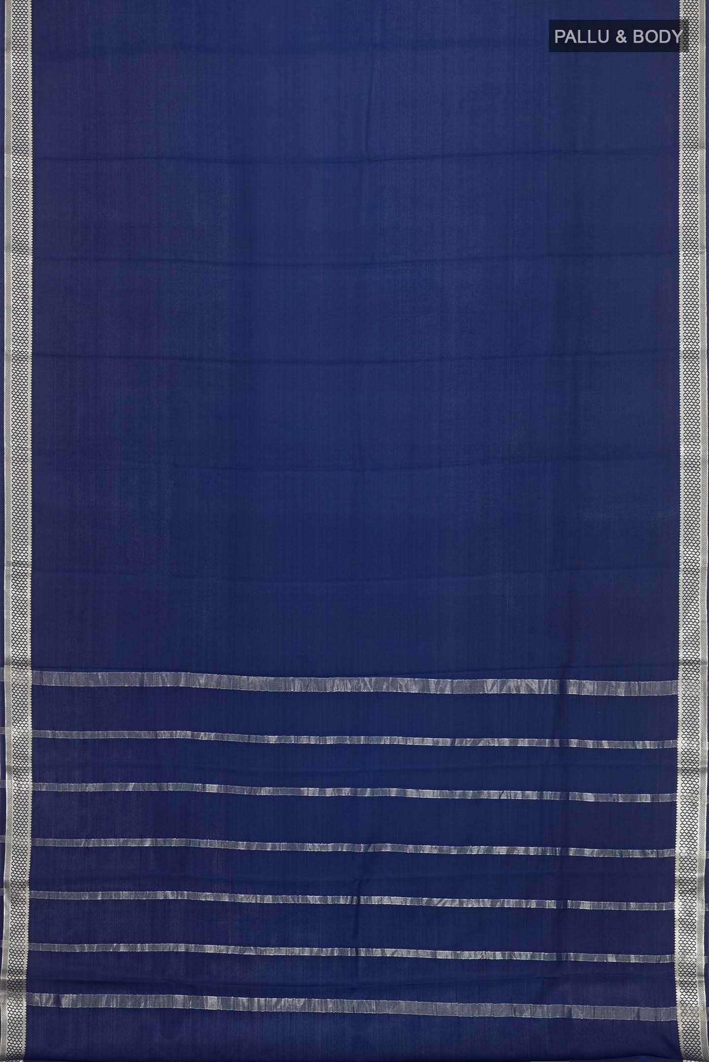 Blue Mysore Crepe Saree