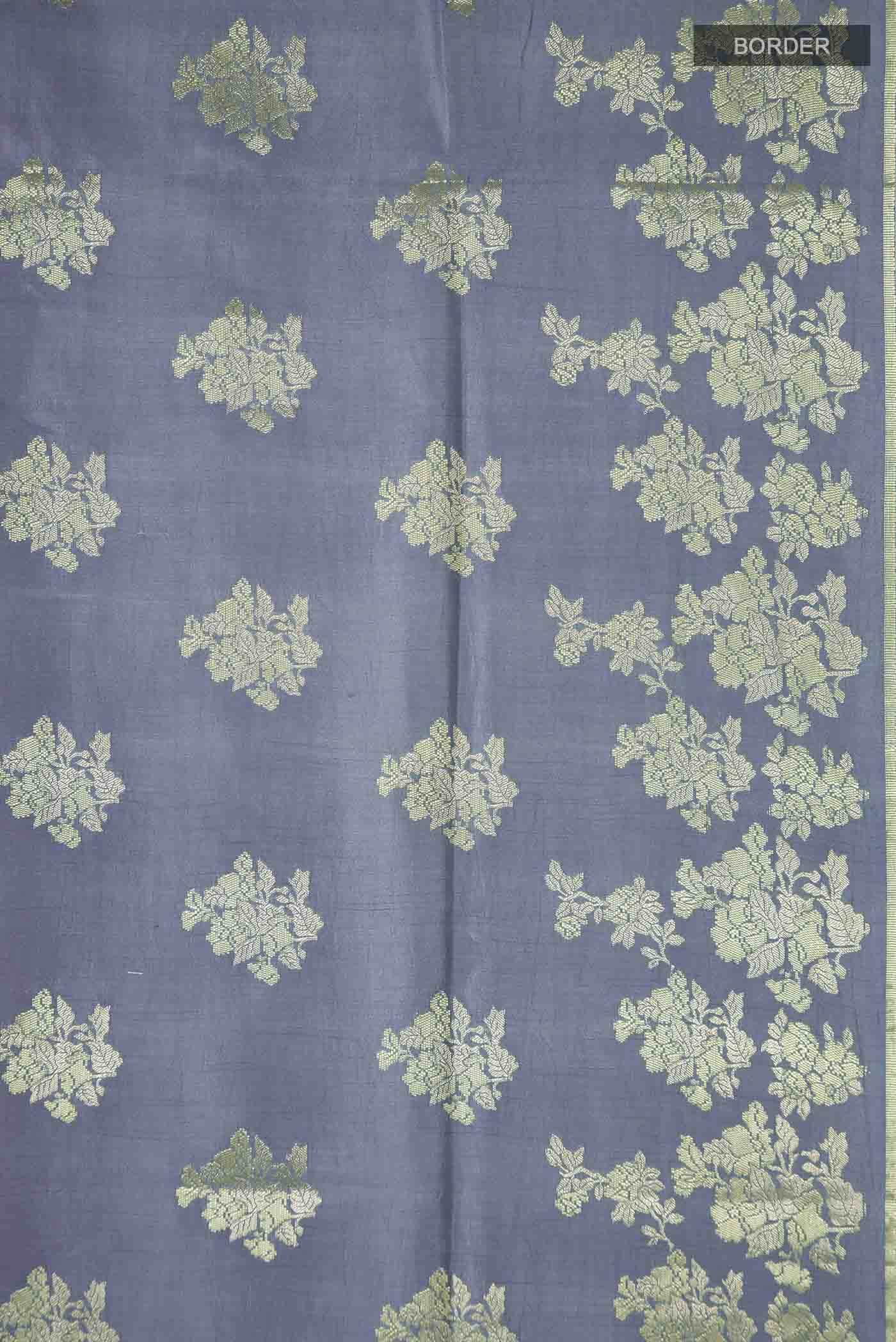 Grey Banarasi Raw Silk Saree