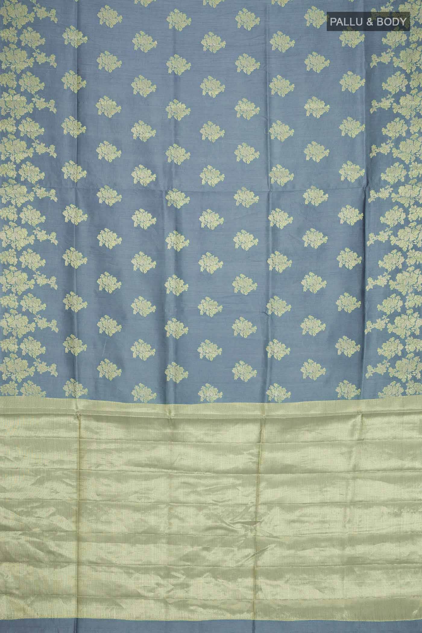 Grey Banarasi Raw Silk Saree