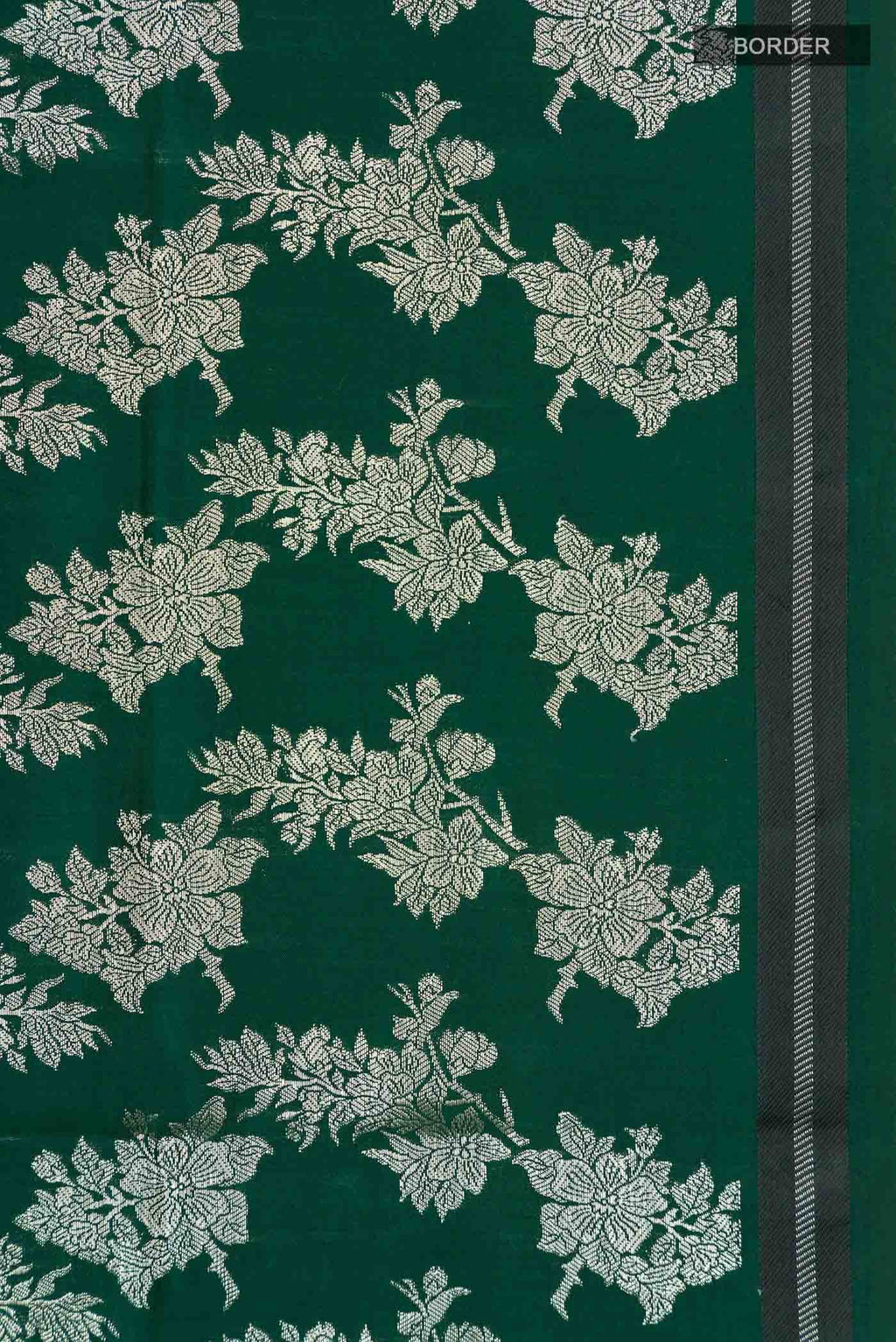 Bottle Green Banarasi Raw Silk Saree