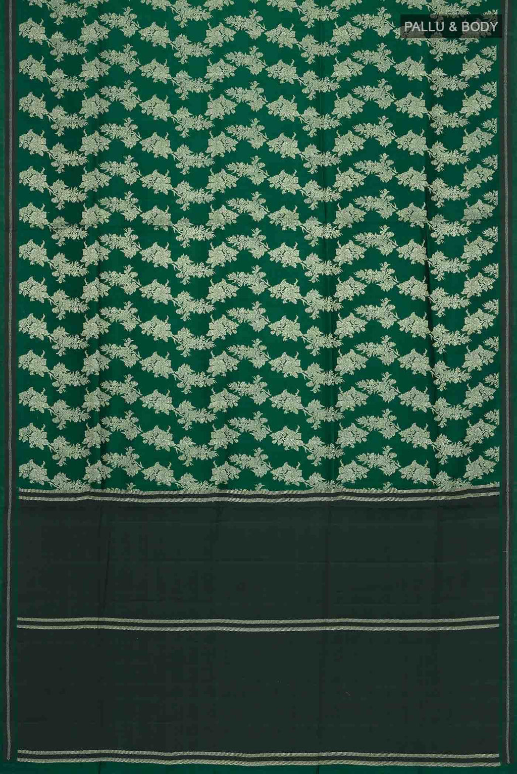 Bottle Green Banarasi Raw Silk Saree
