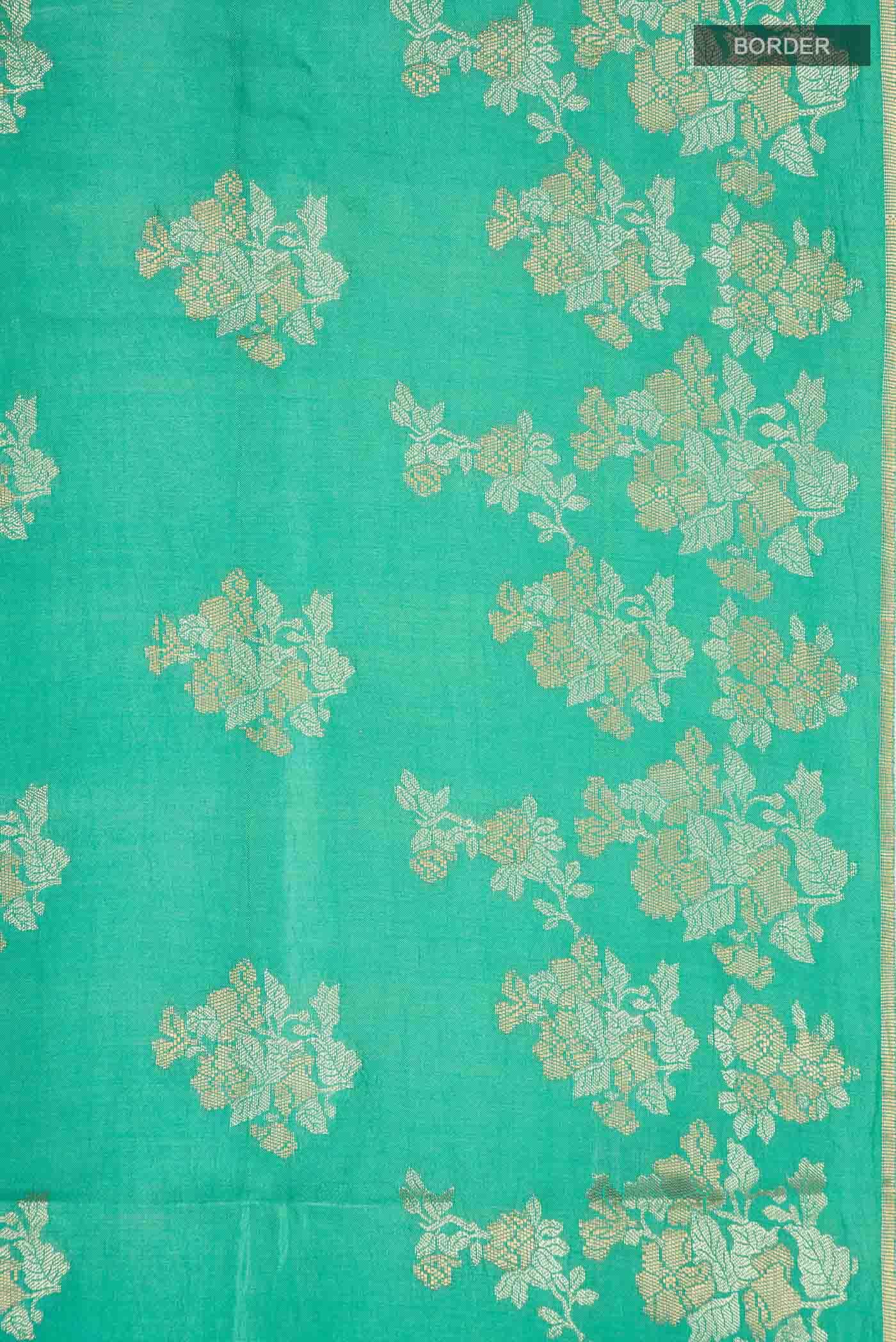 Sea Green Banarasi Raw Silk Saree