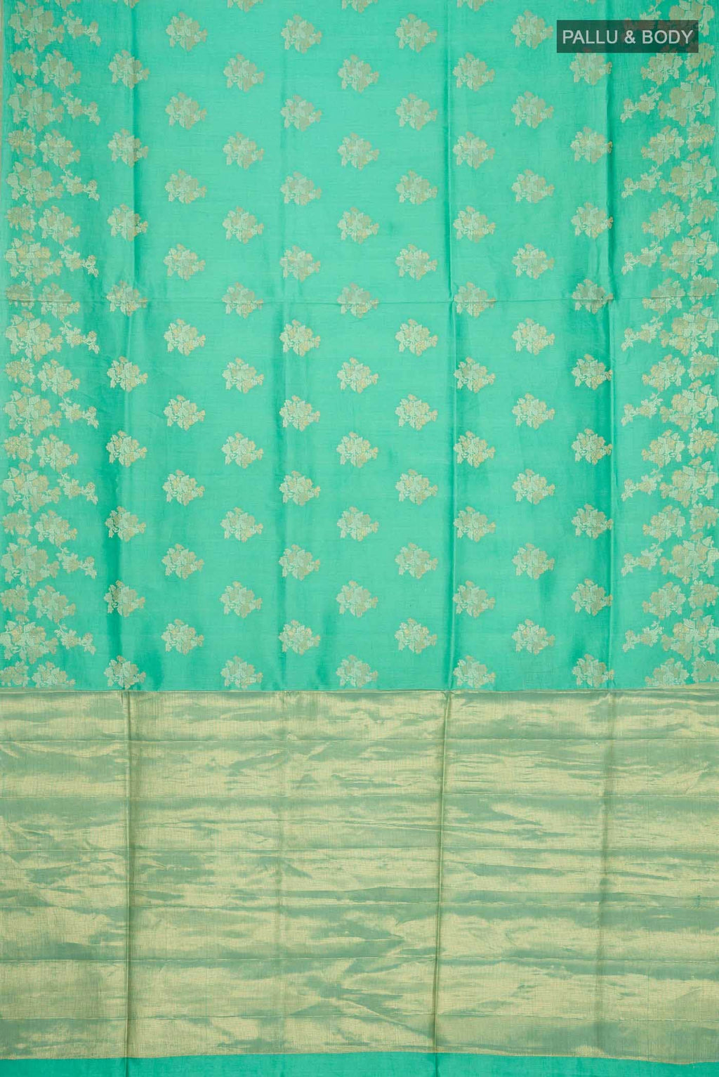Sea Green Banarasi Raw Silk Saree