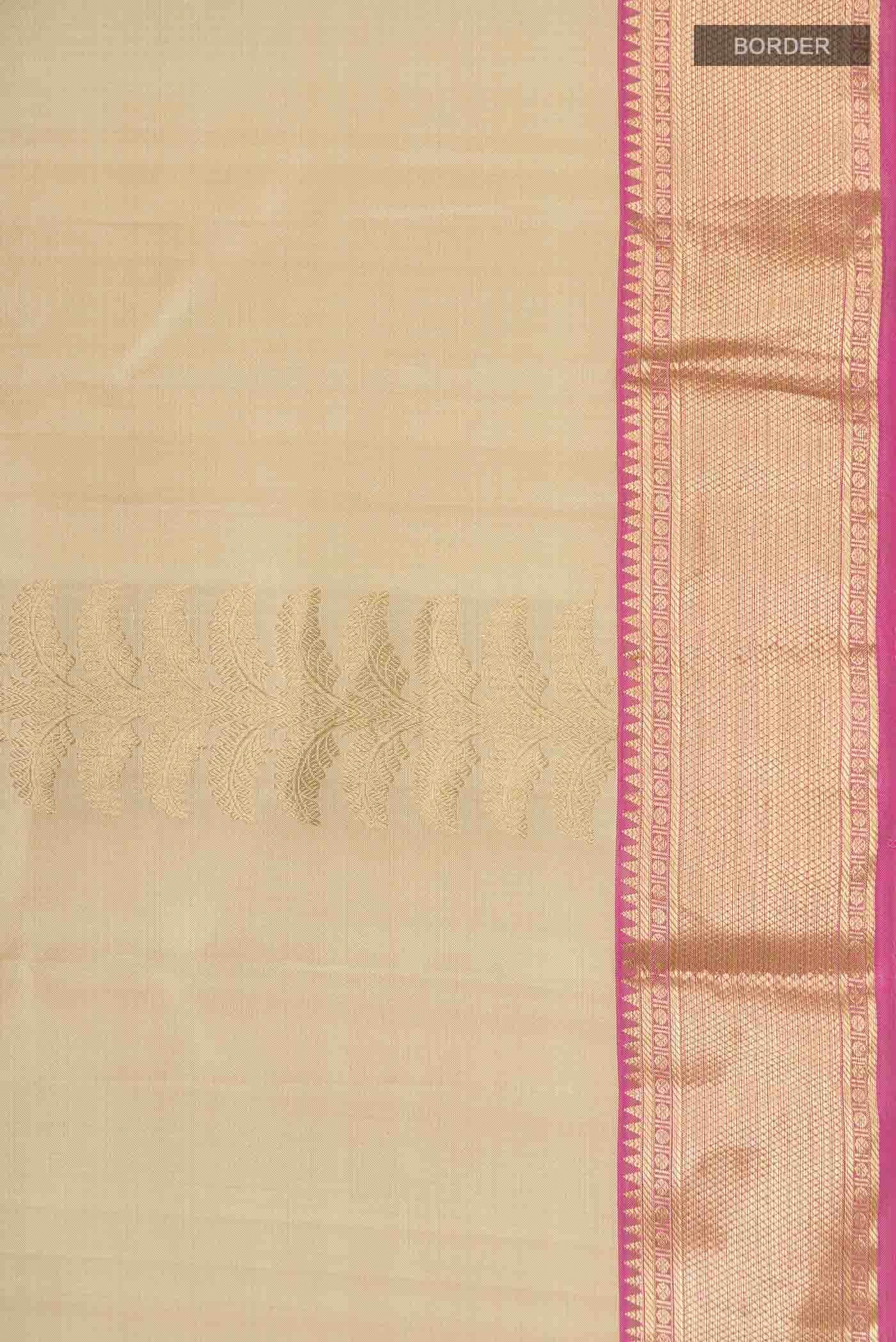 Beige Kanchipuram Silk Saree