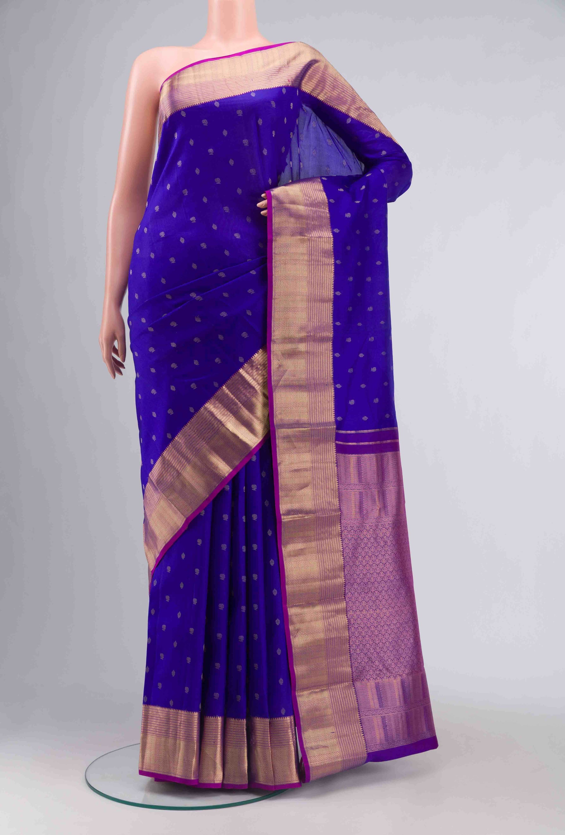 Blue Kanchipuram Silk Saree