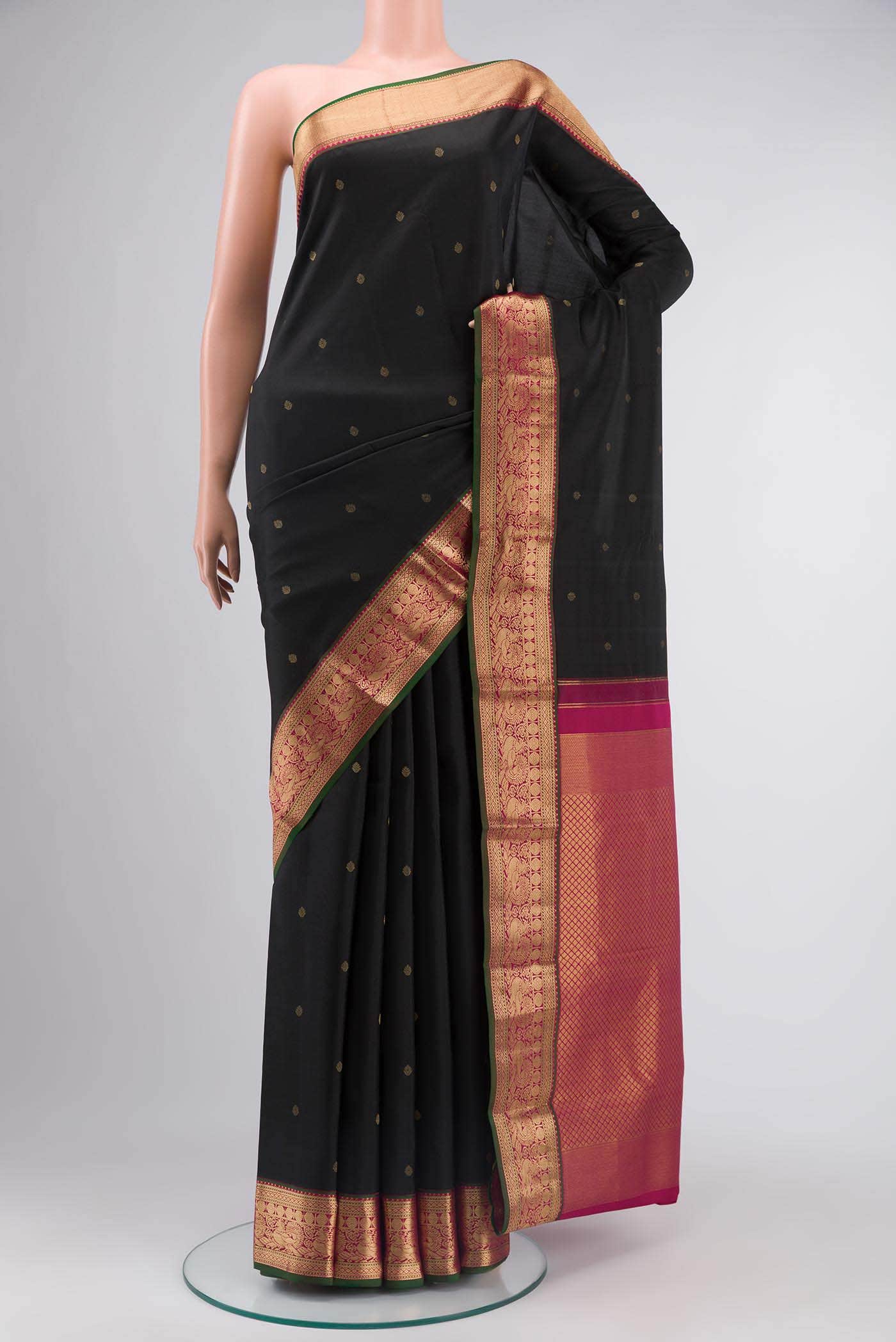 Black Kanchipuram Silk Saree