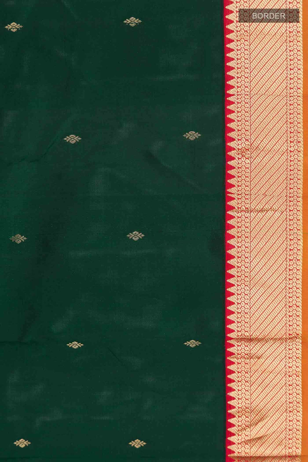 Bottle Green Kanchipuram Silk Saree