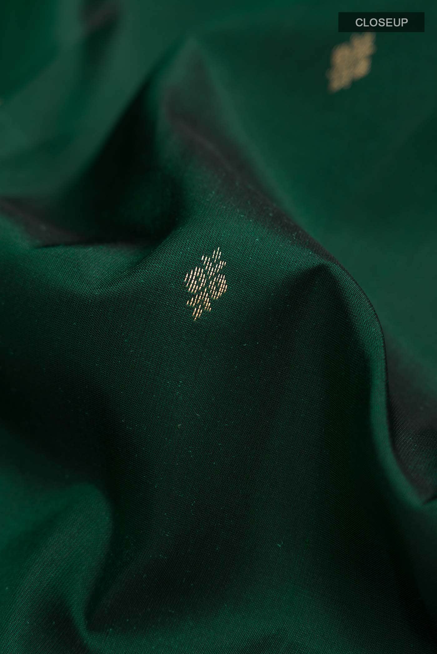 Bottle Green Kanchipuram Silk Saree