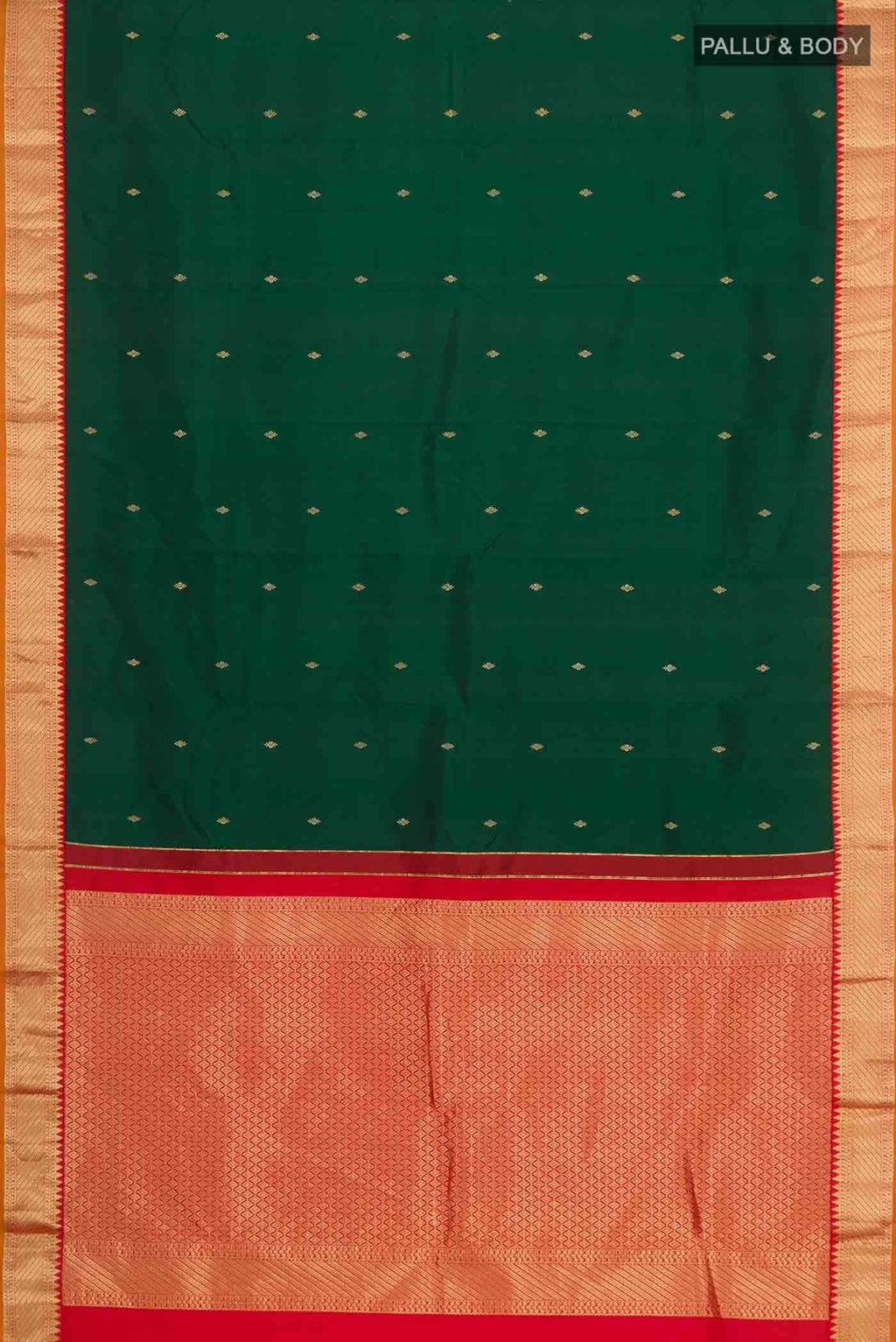 Bottle Green Kanchipuram Silk Saree