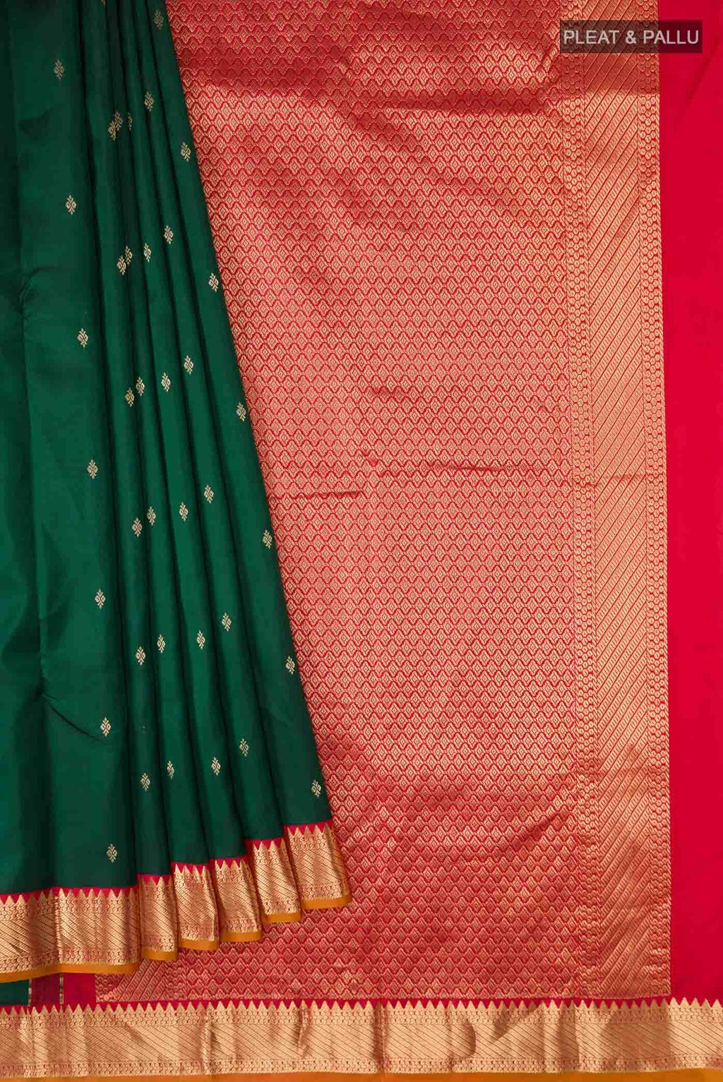 Bottle Green Kanchipuram Silk Saree