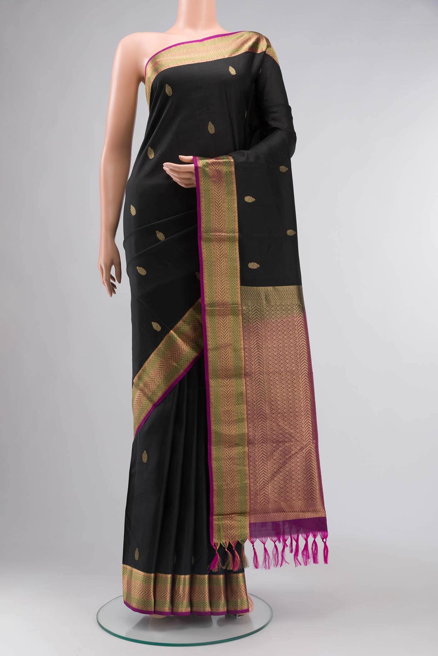 Black Kanchipuram Silk Saree
