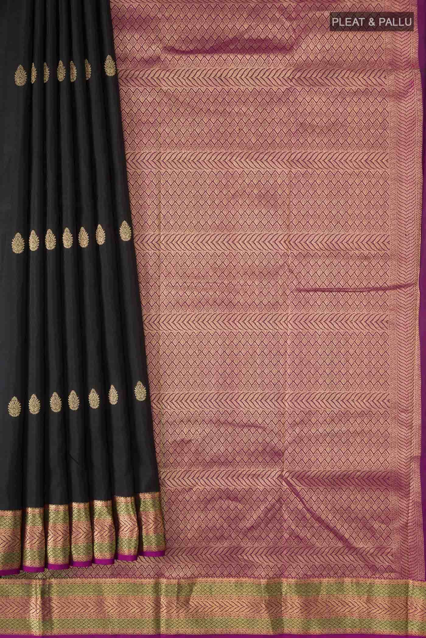 Black Kanchipuram Silk Saree