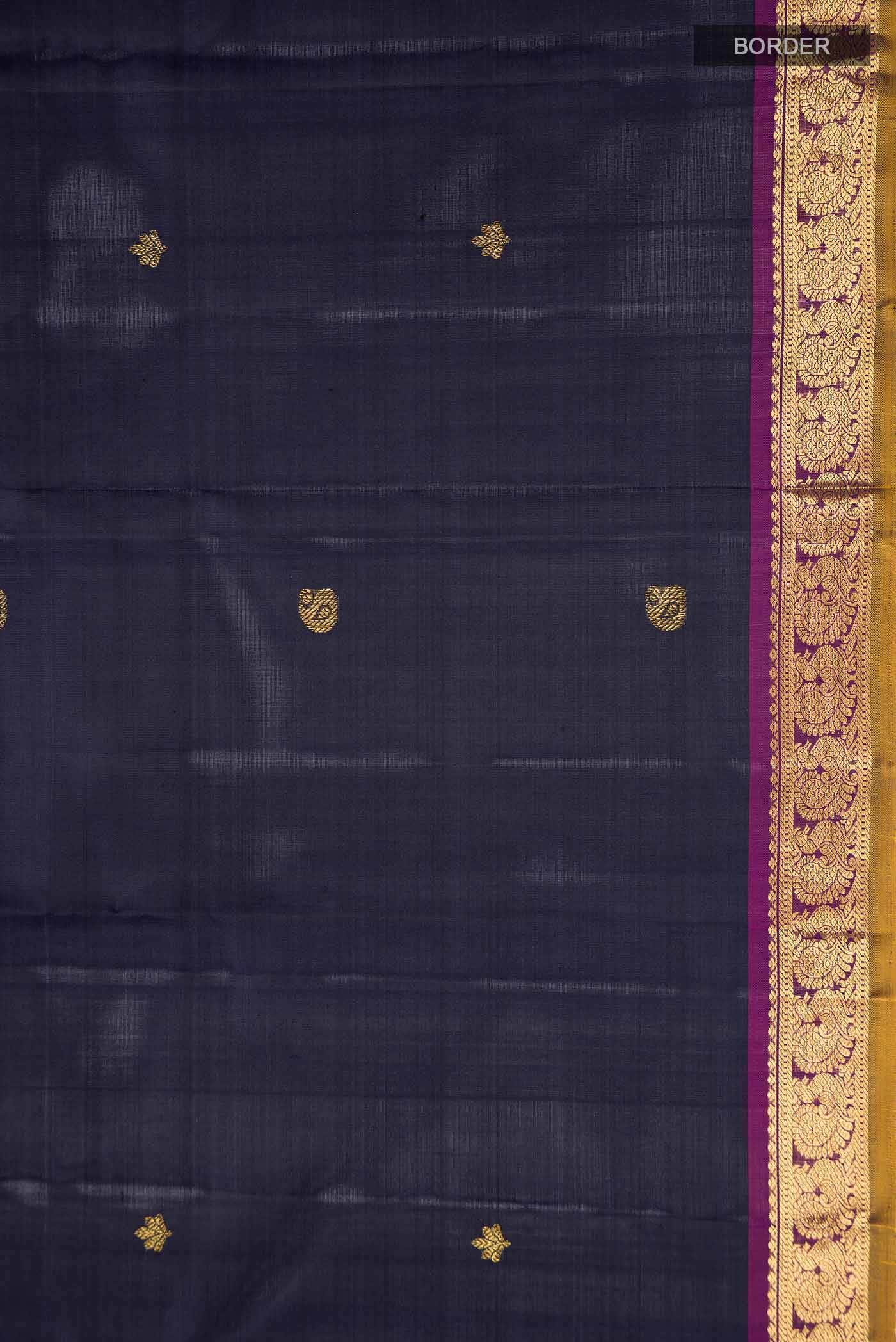 Navy Blue Kanchipuram Silk Saree