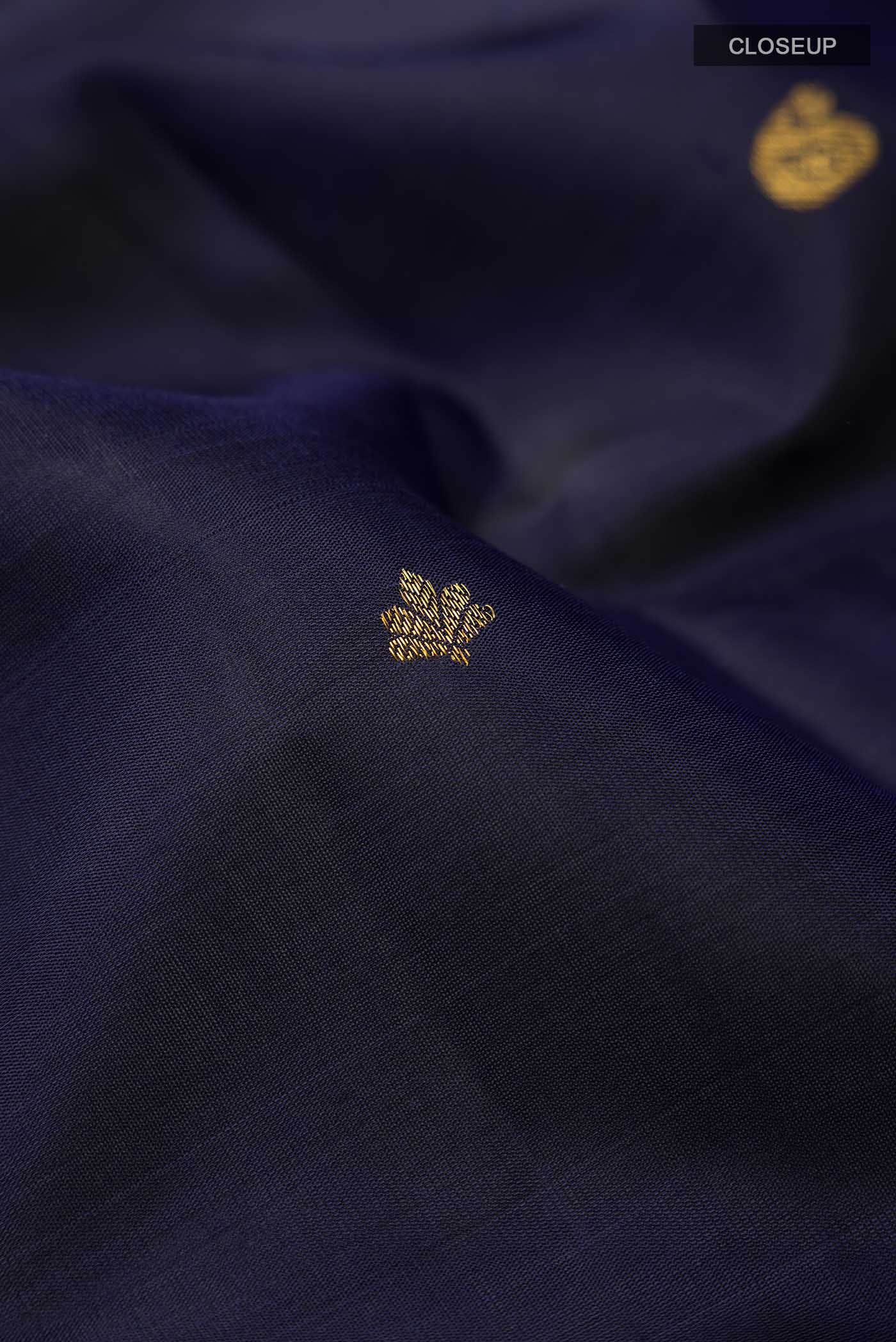 Navy Blue Kanchipuram Silk Saree