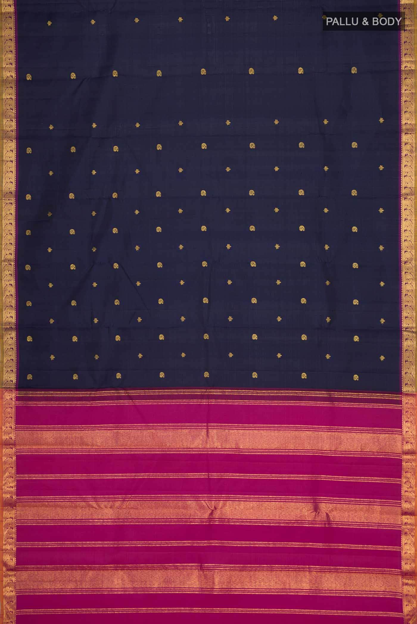 Navy Blue Kanchipuram Silk Saree