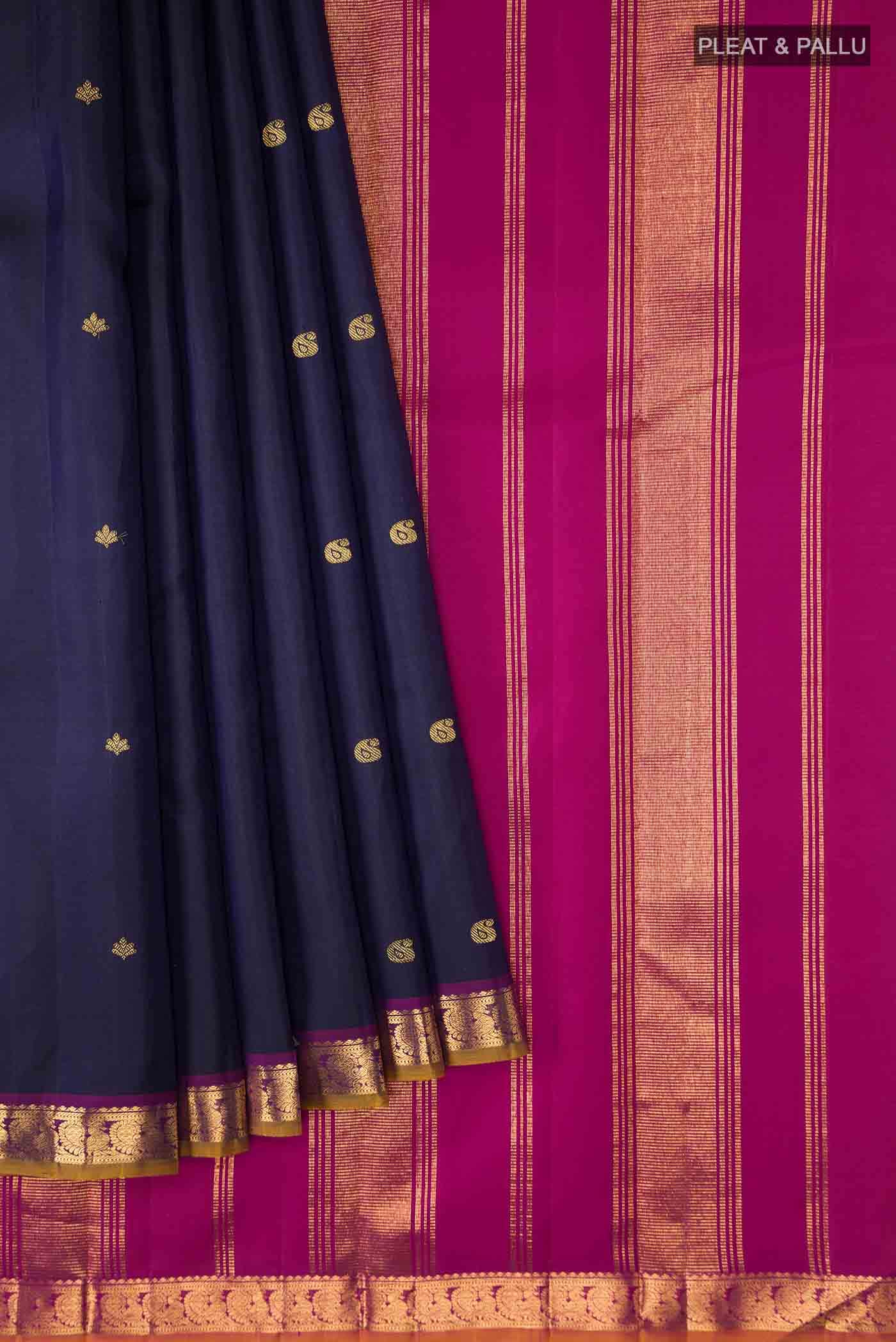 Navy Blue Kanchipuram Silk Saree