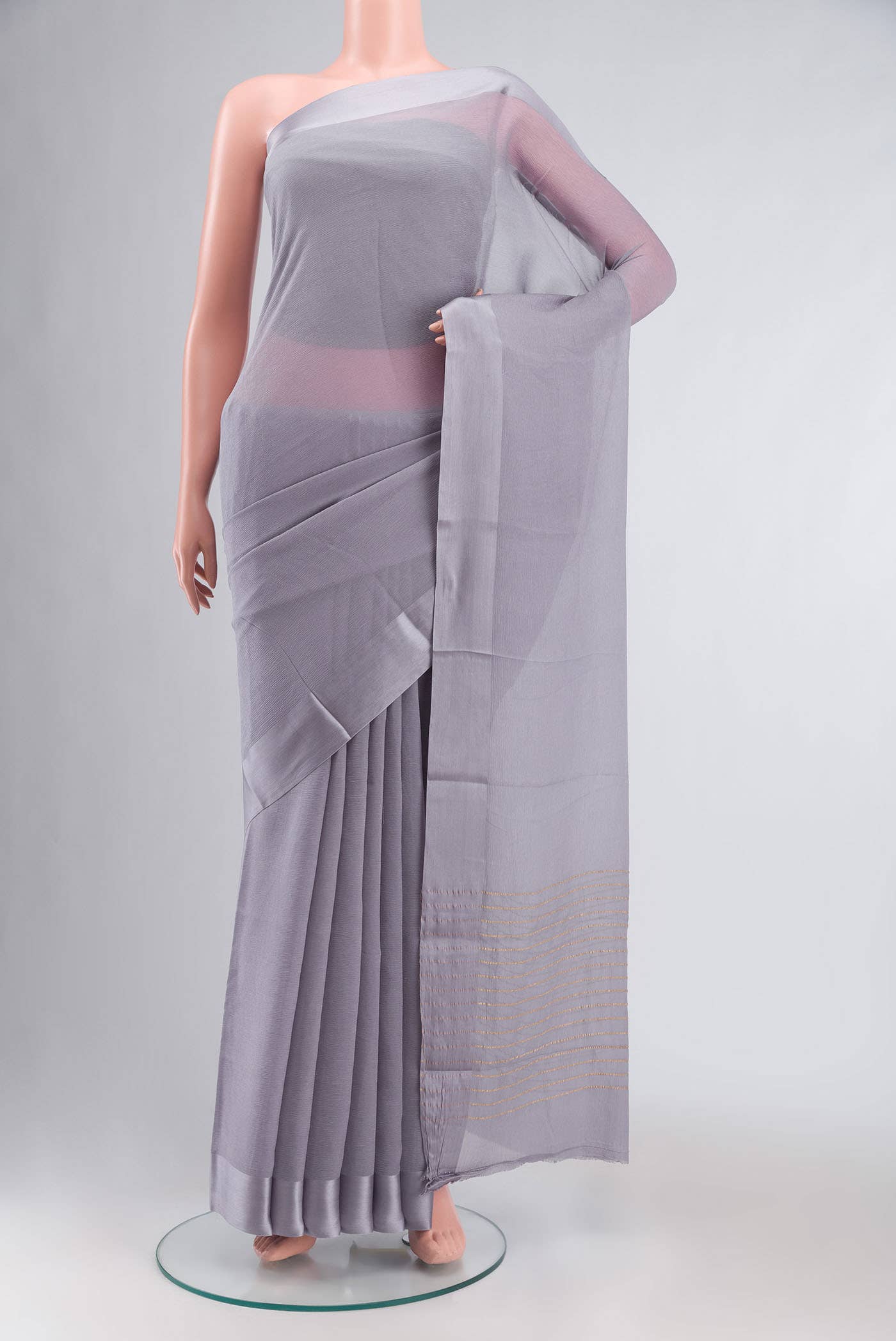 Lilac Mysore Chiffon Saree