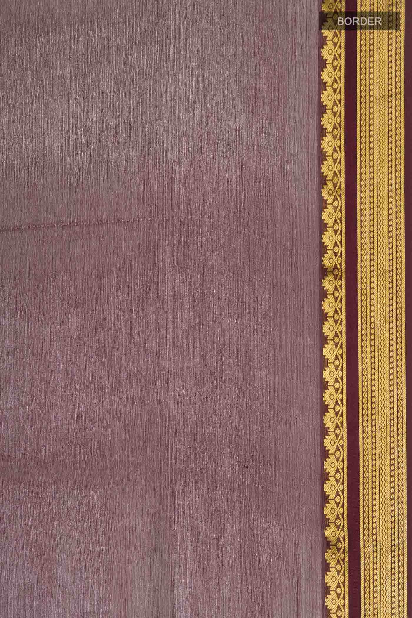 Brown Mysore Chiffon Saree