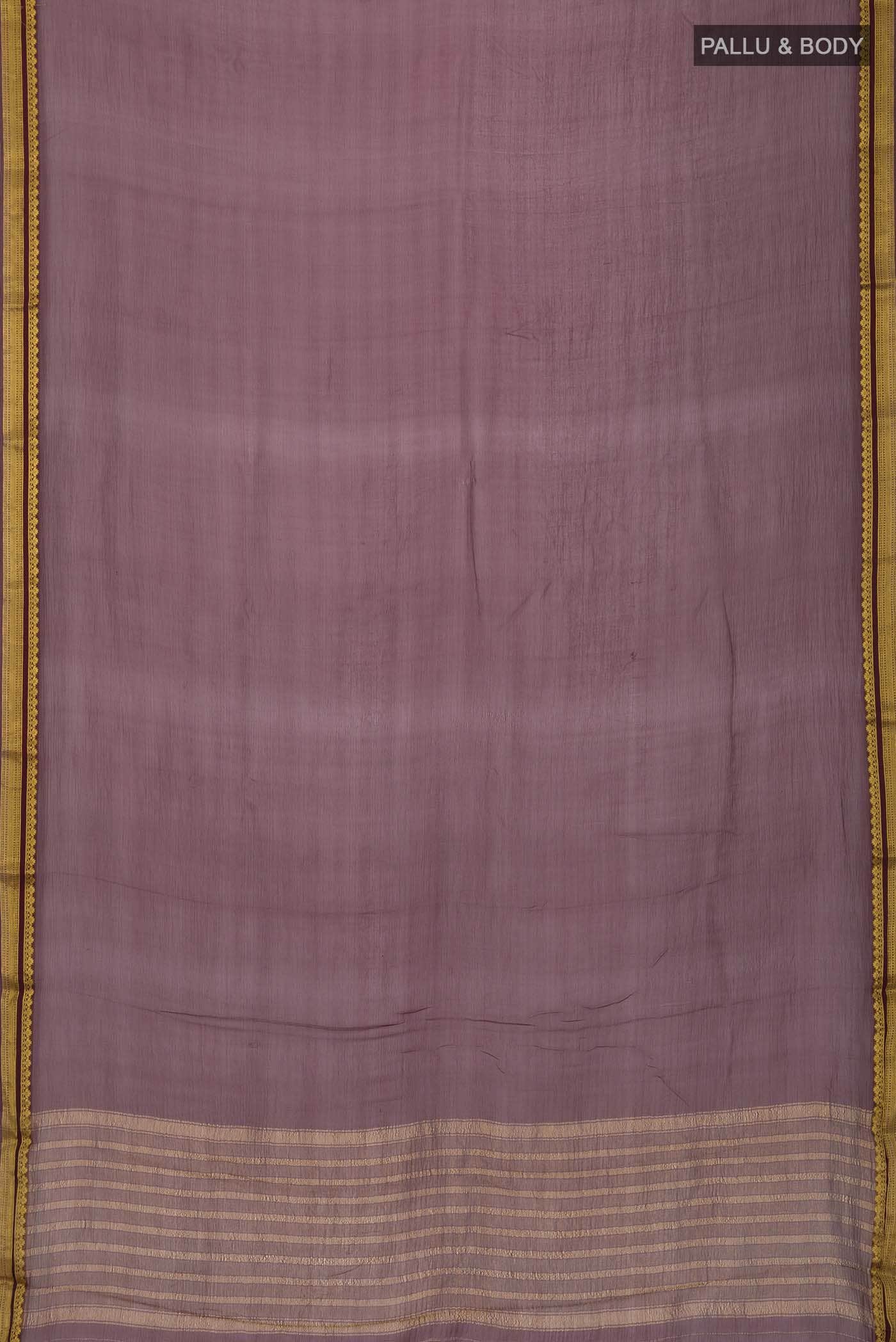 Brown Mysore Chiffon Saree