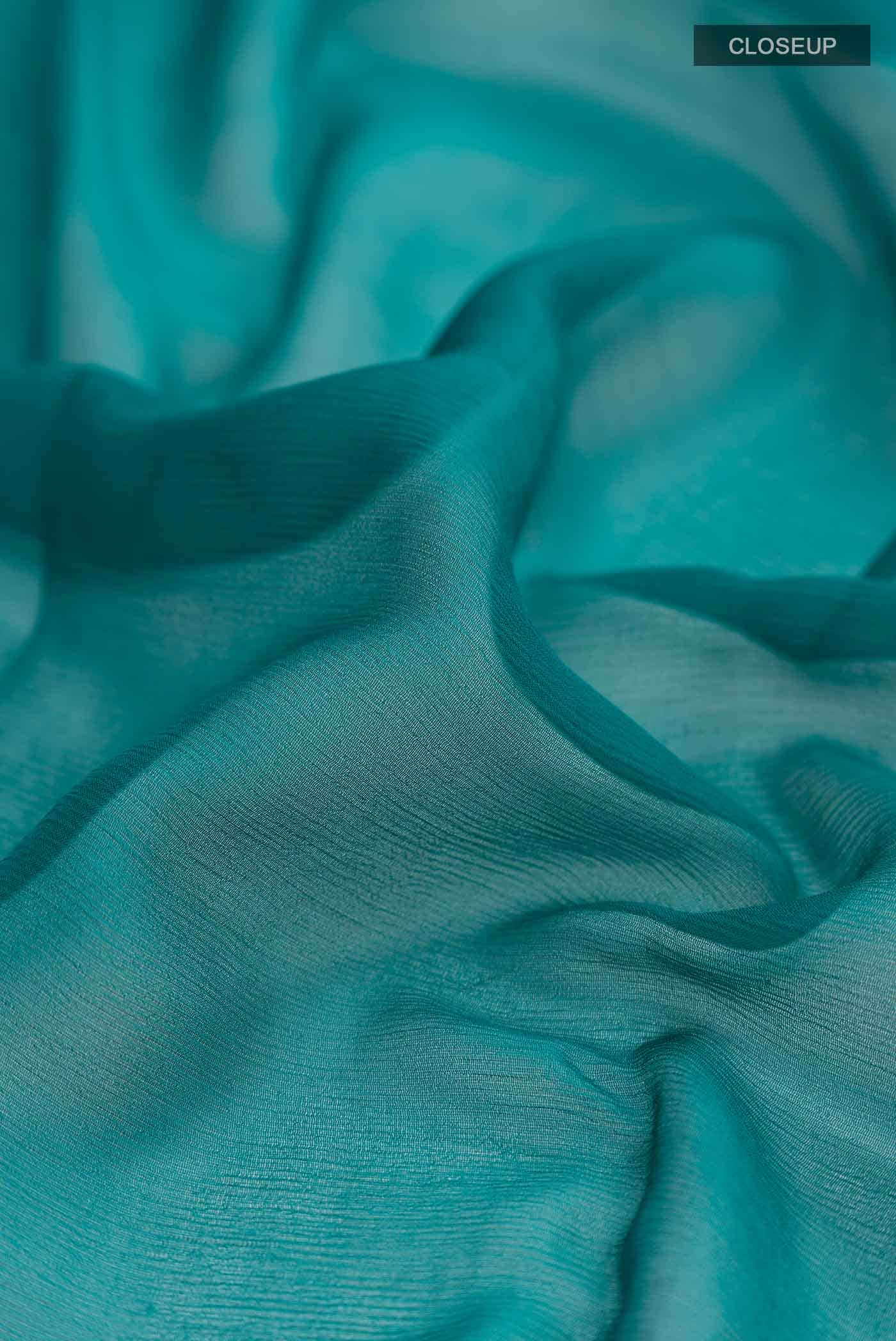 Teal Mysore Chiffon Saree