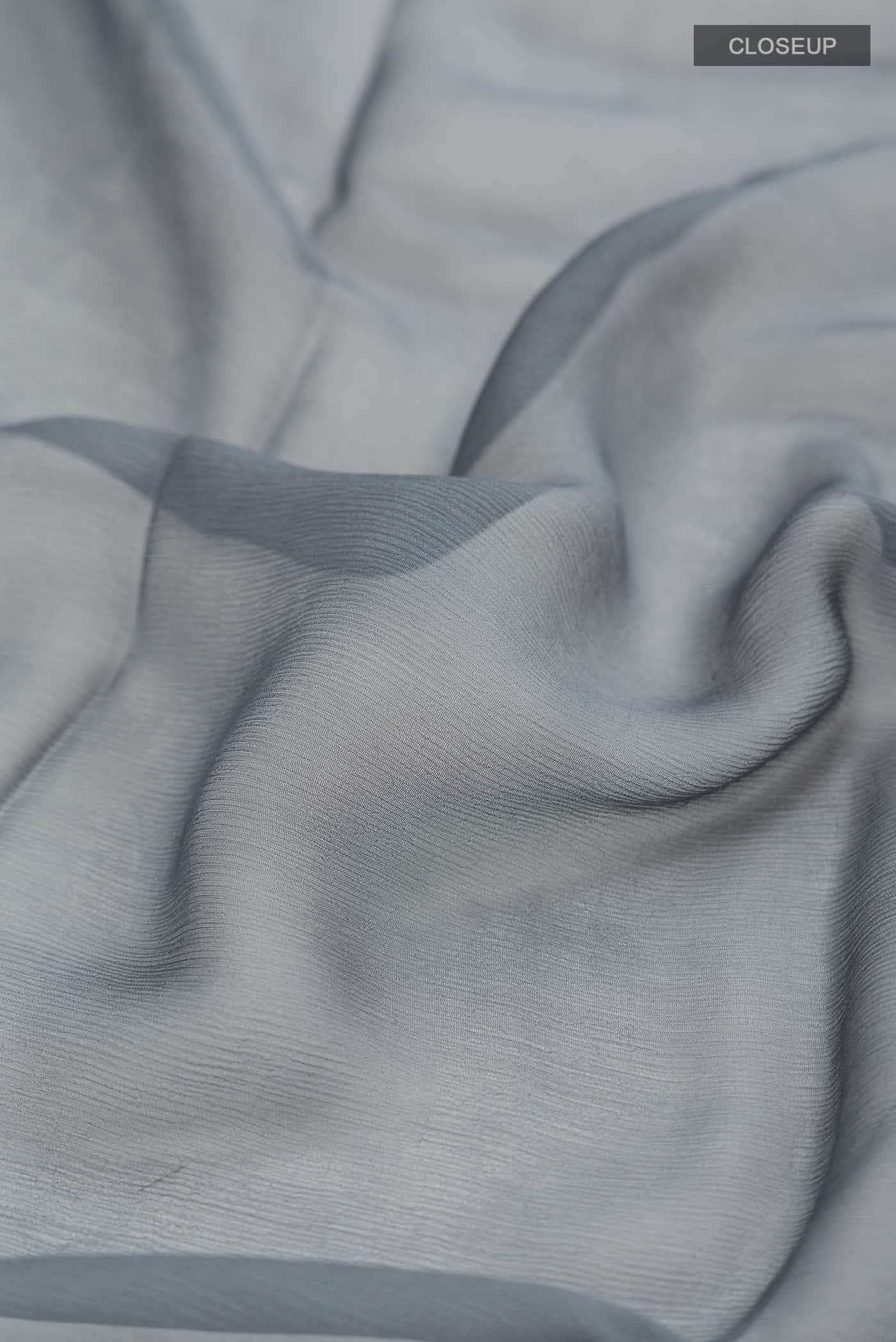 Grey Mysore Chiffon Saree