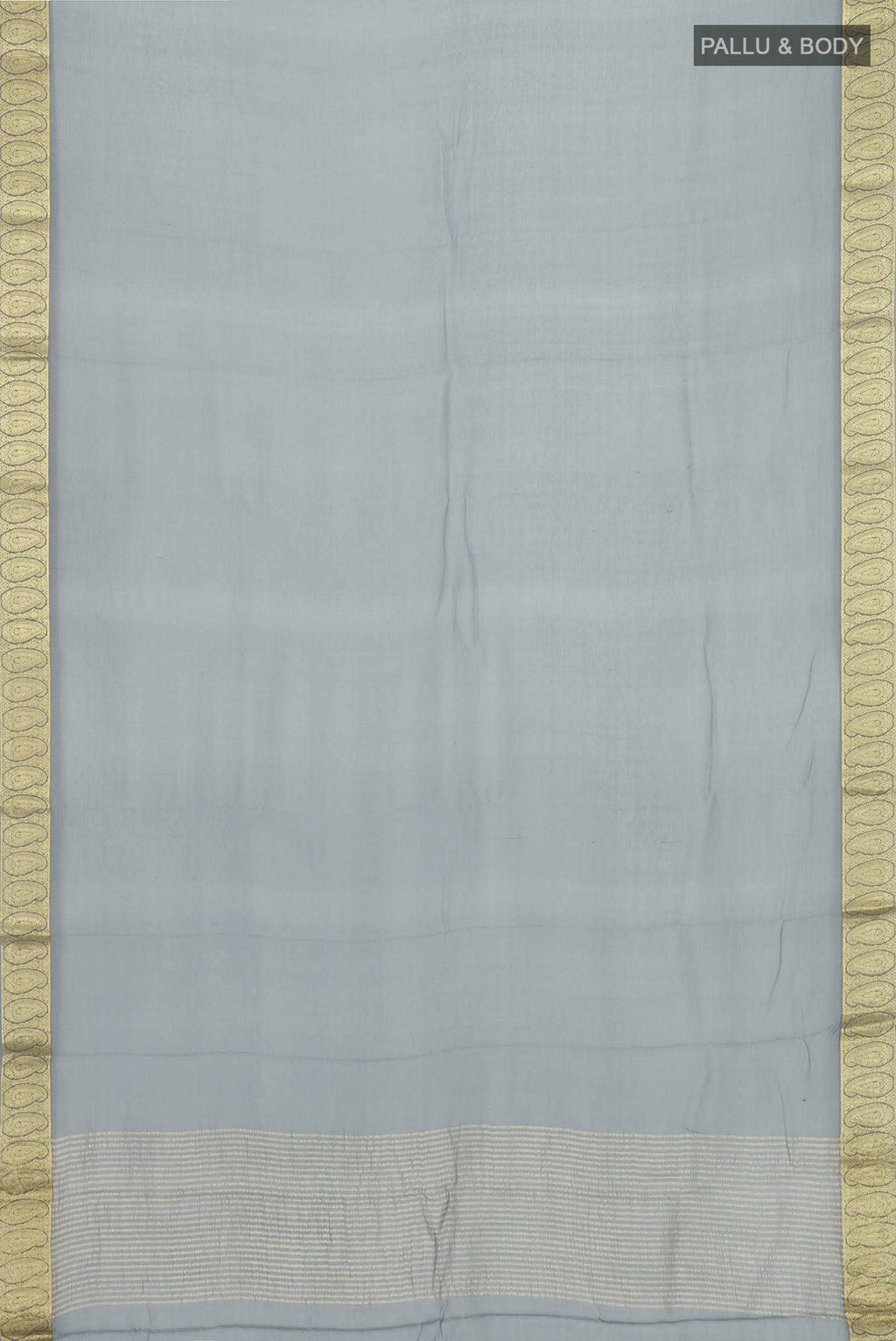 Grey Mysore Chiffon Saree