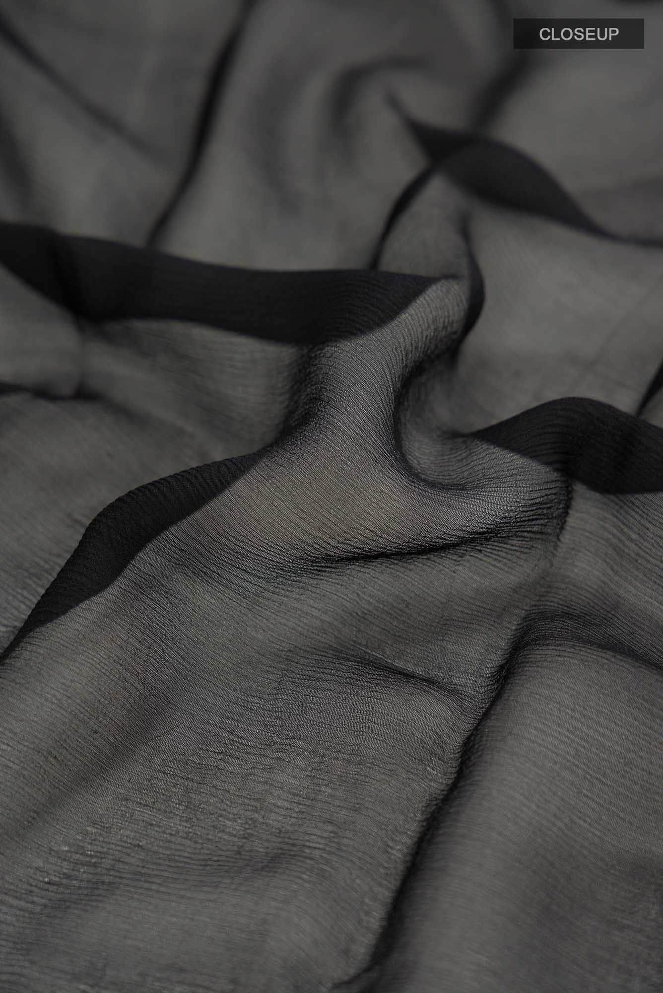 Black Mysore Chiffon Saree
