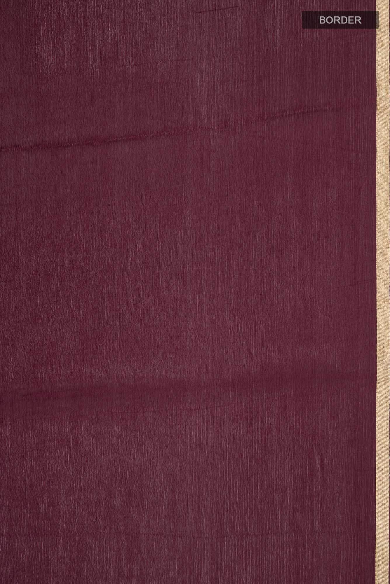 Burgundy Mysore Crepe Saree