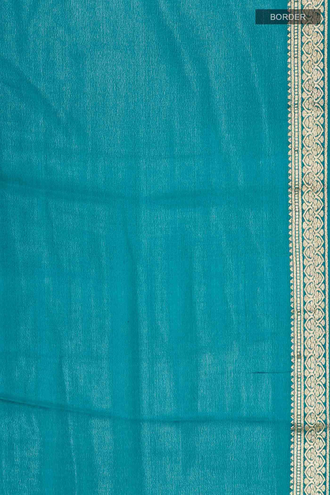 Blue Mysore Crepe Saree