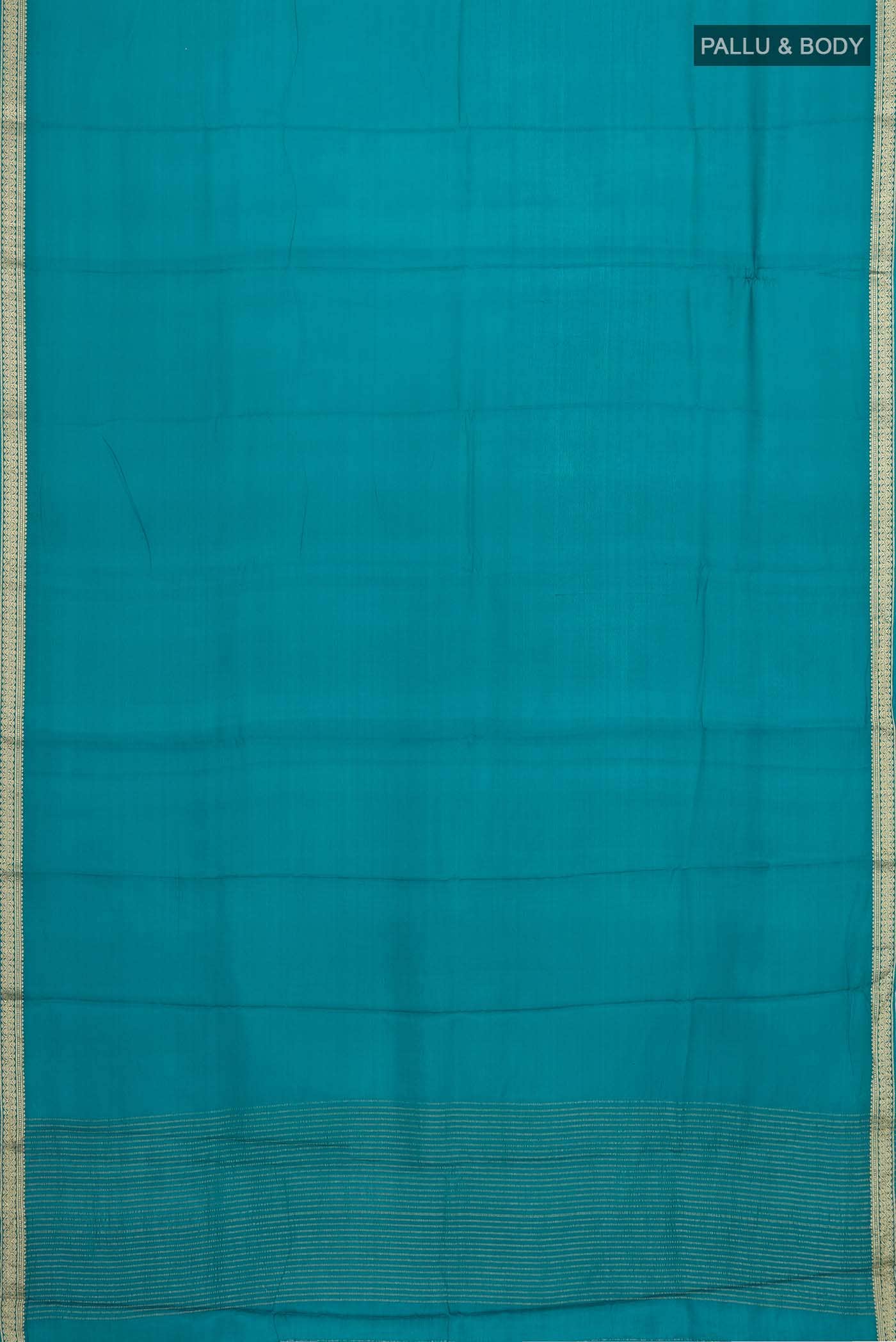 Blue Mysore Crepe Saree