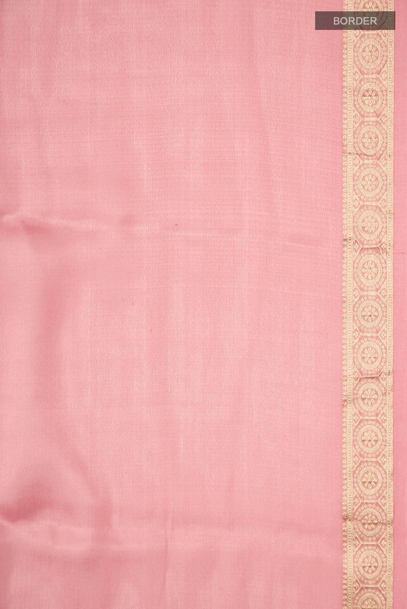 Peach Mysore Crepe Saree