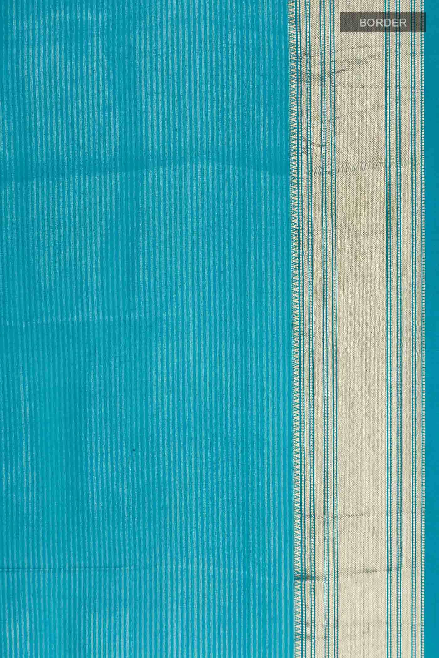 Blue Mysore Chiffon Saree