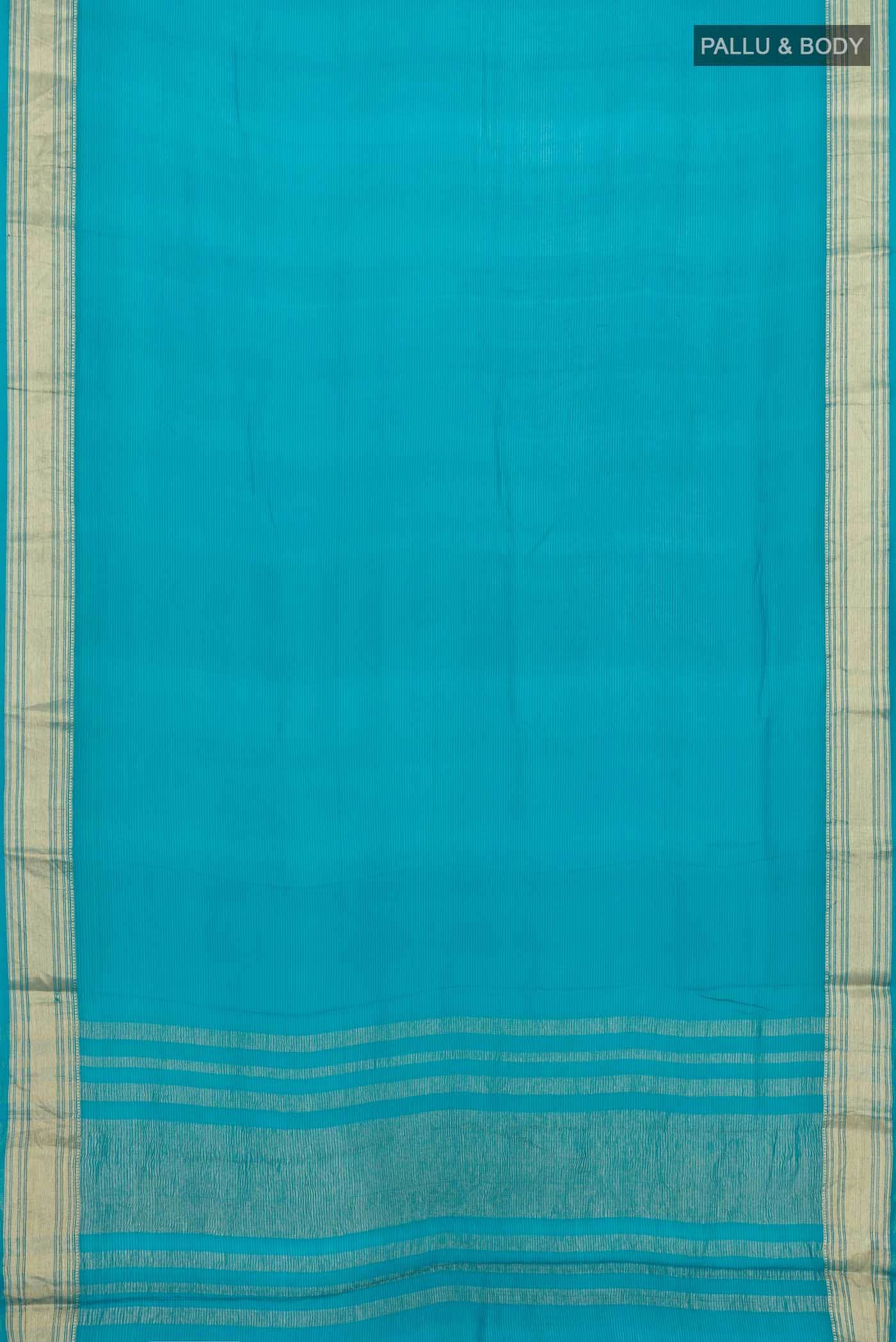 Blue Mysore Chiffon Saree