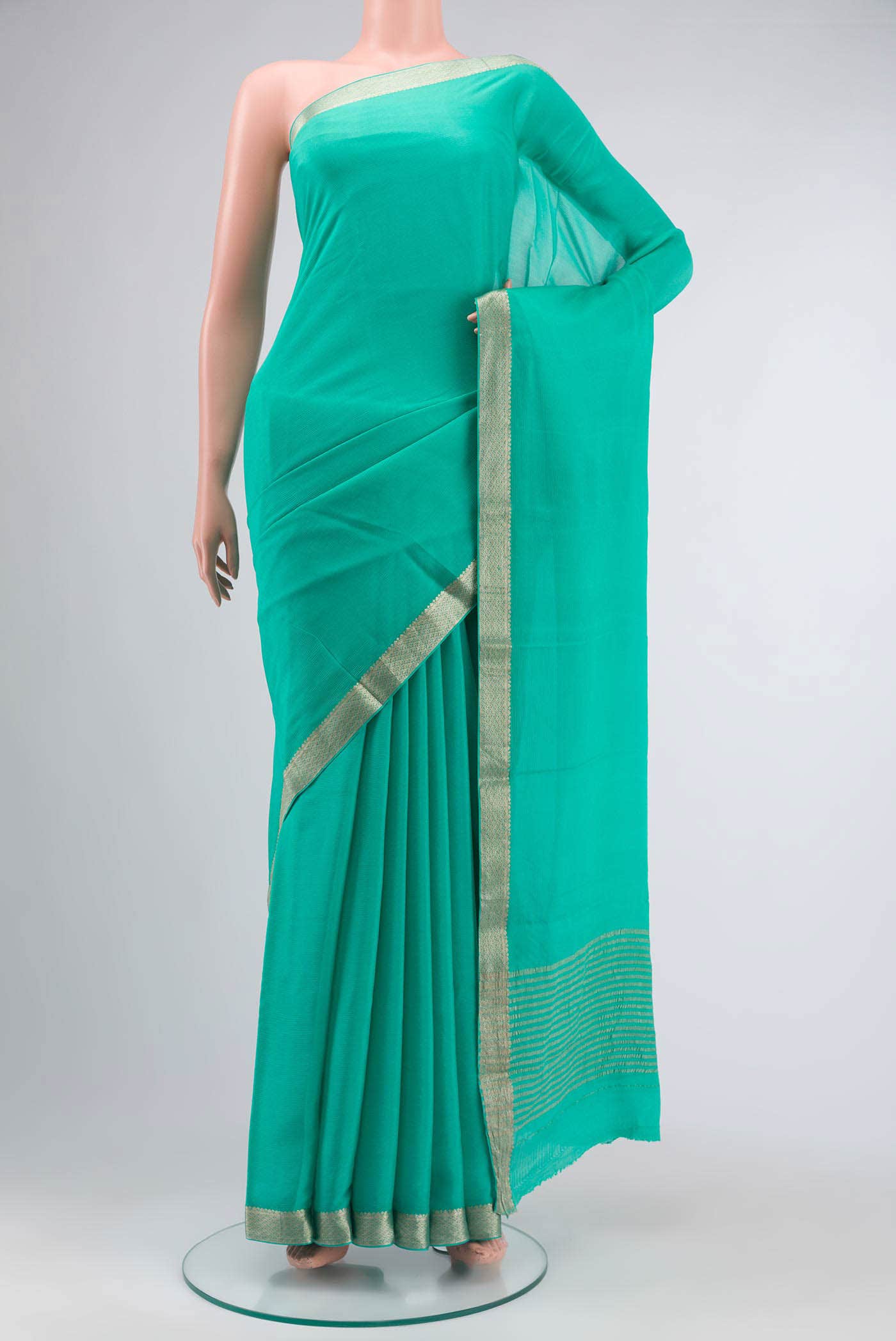 Green Mysore Chiffon Saree