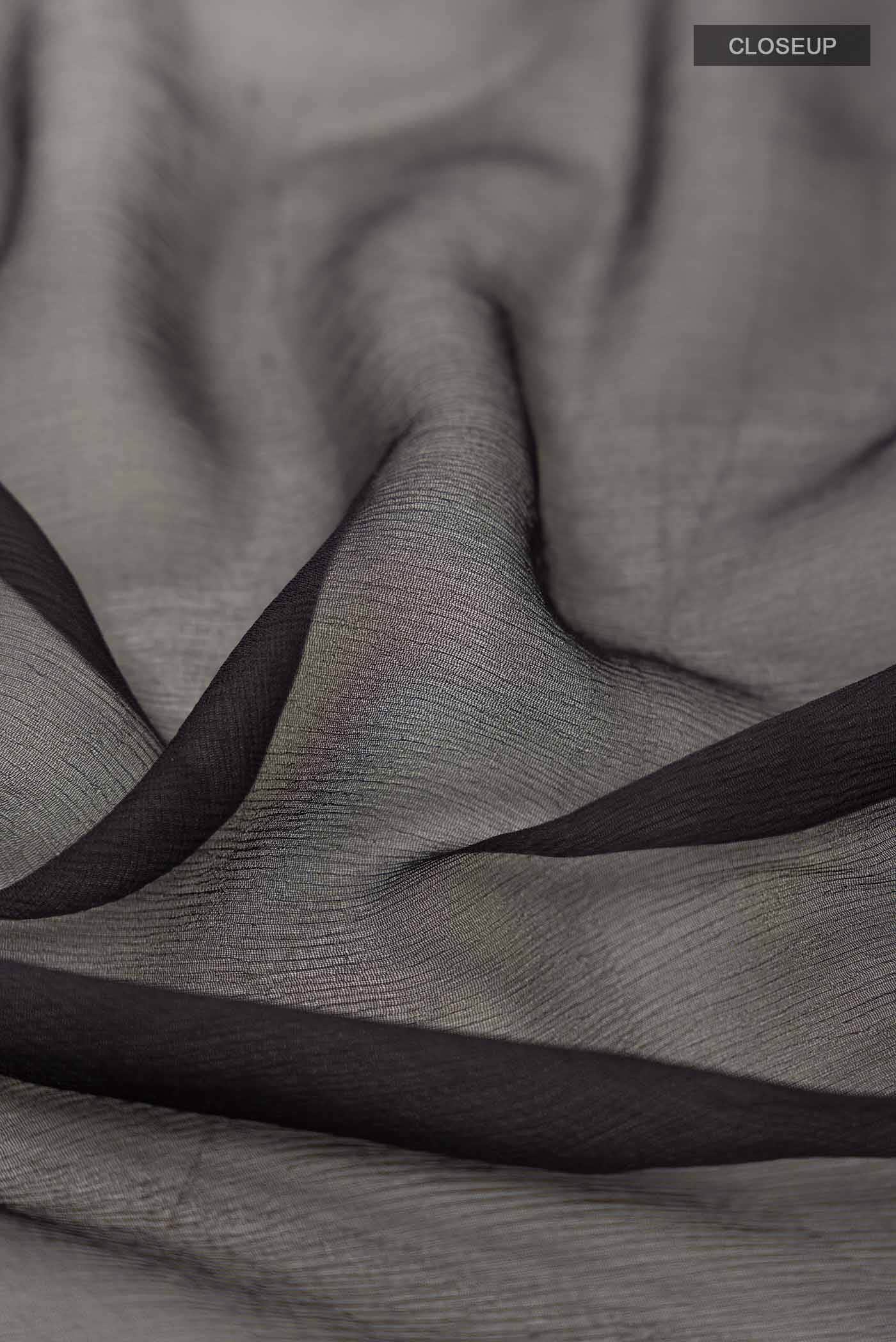 Black Mysore Chiffon Saree