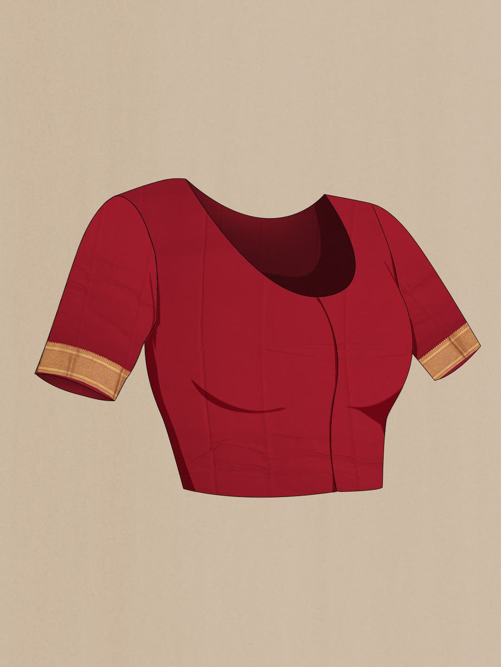 Red Mysore Crepe Saree