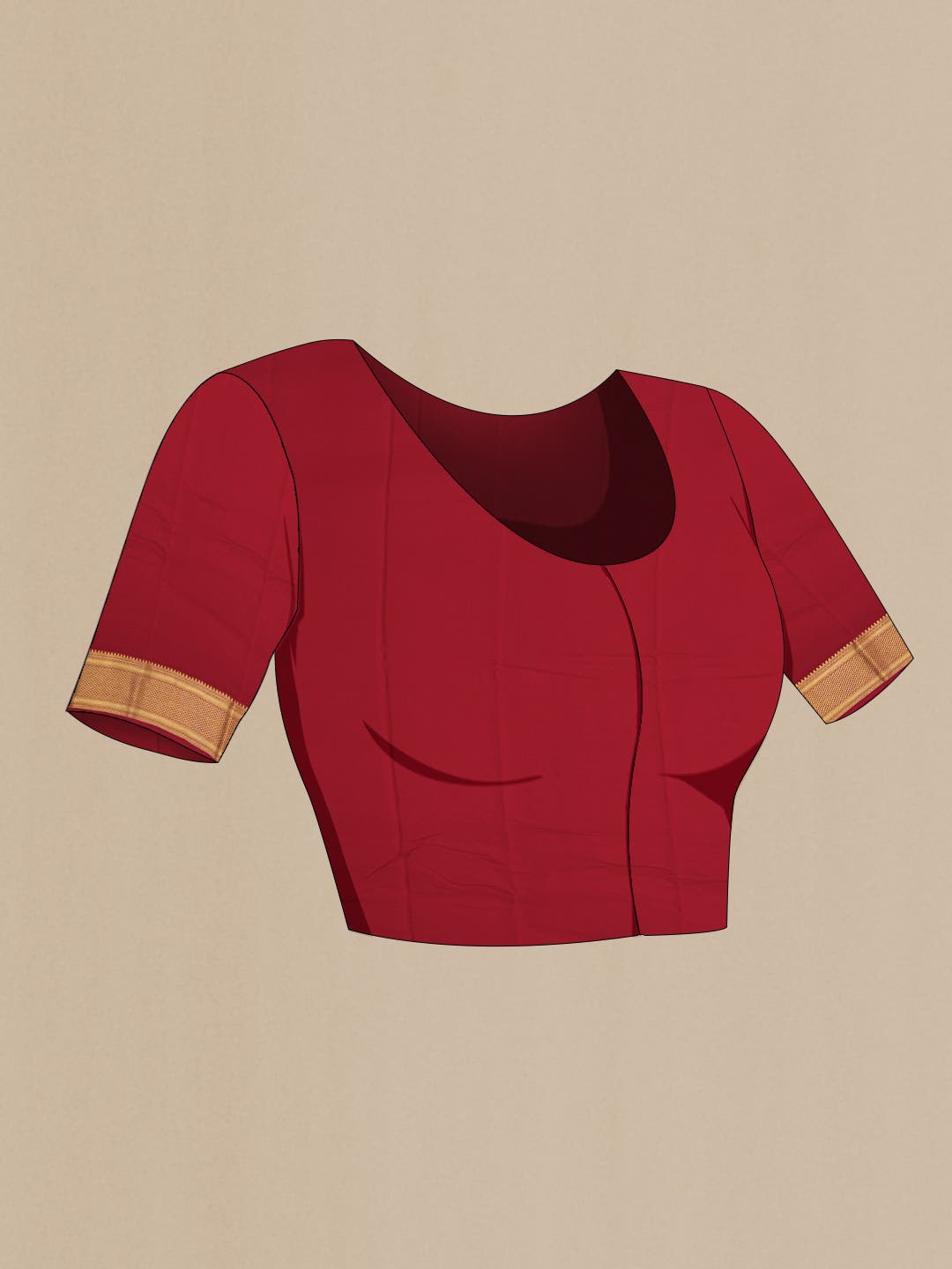Red Mysore Crepe Saree
