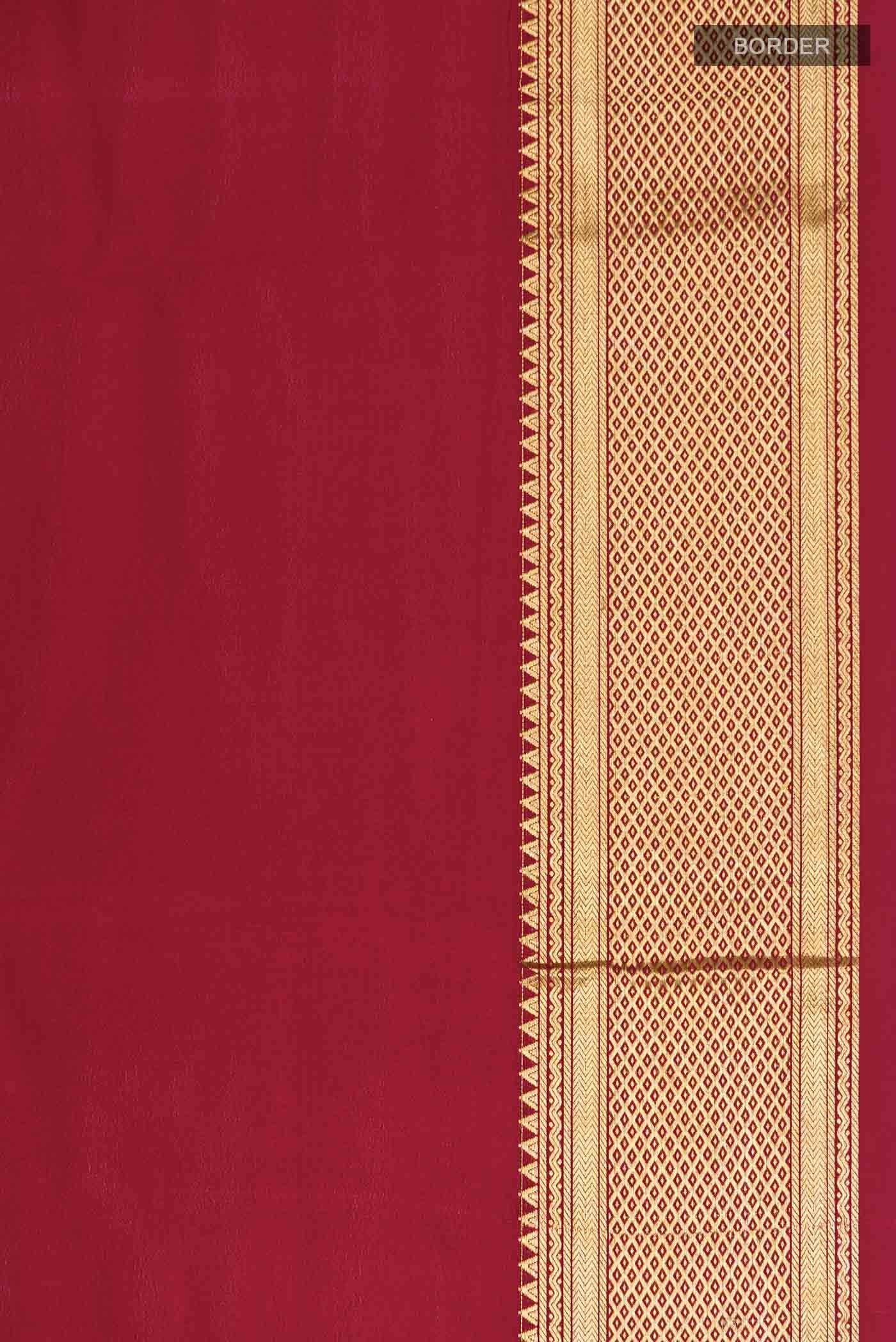 Red Mysore Crepe Saree