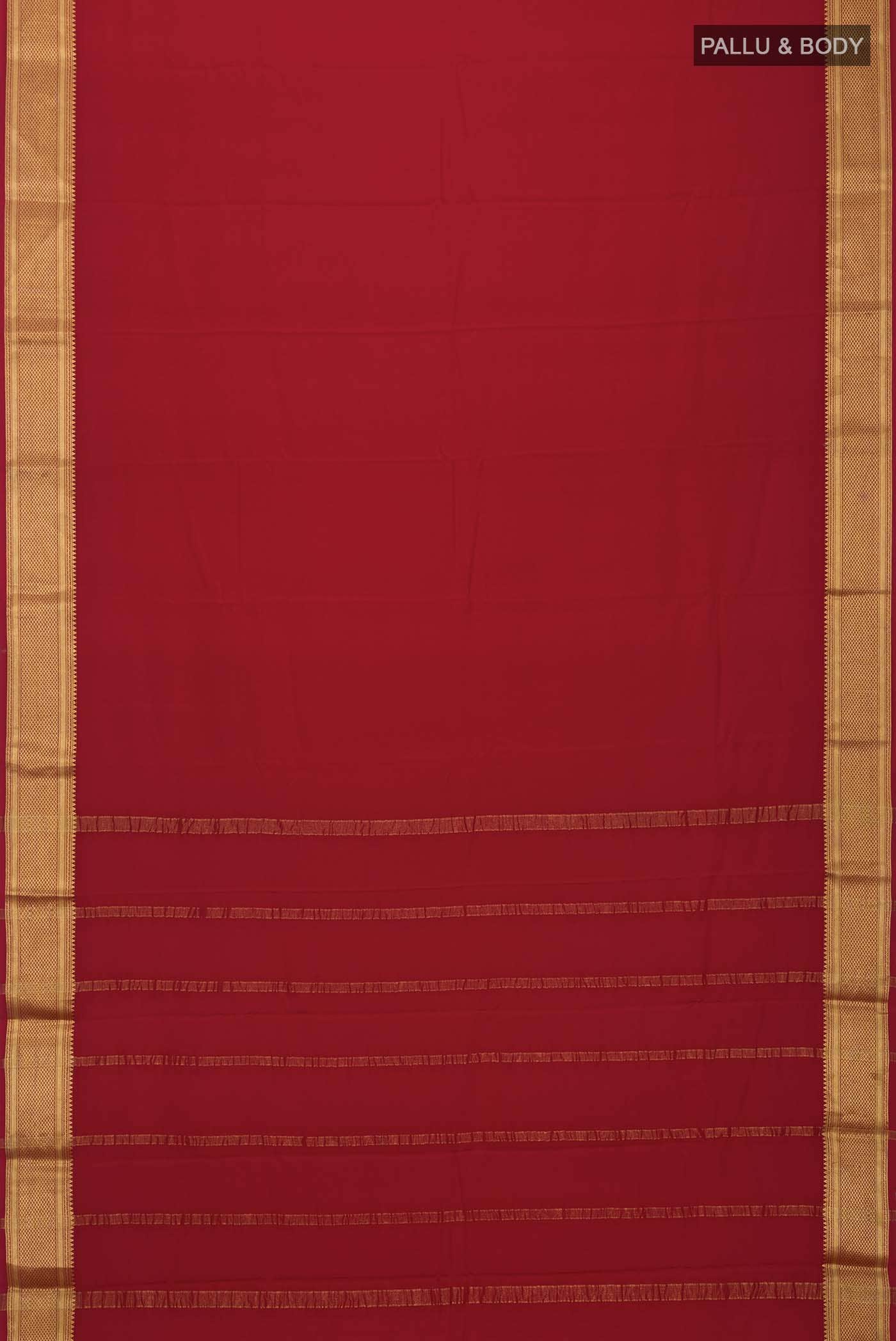 Red Mysore Crepe Saree