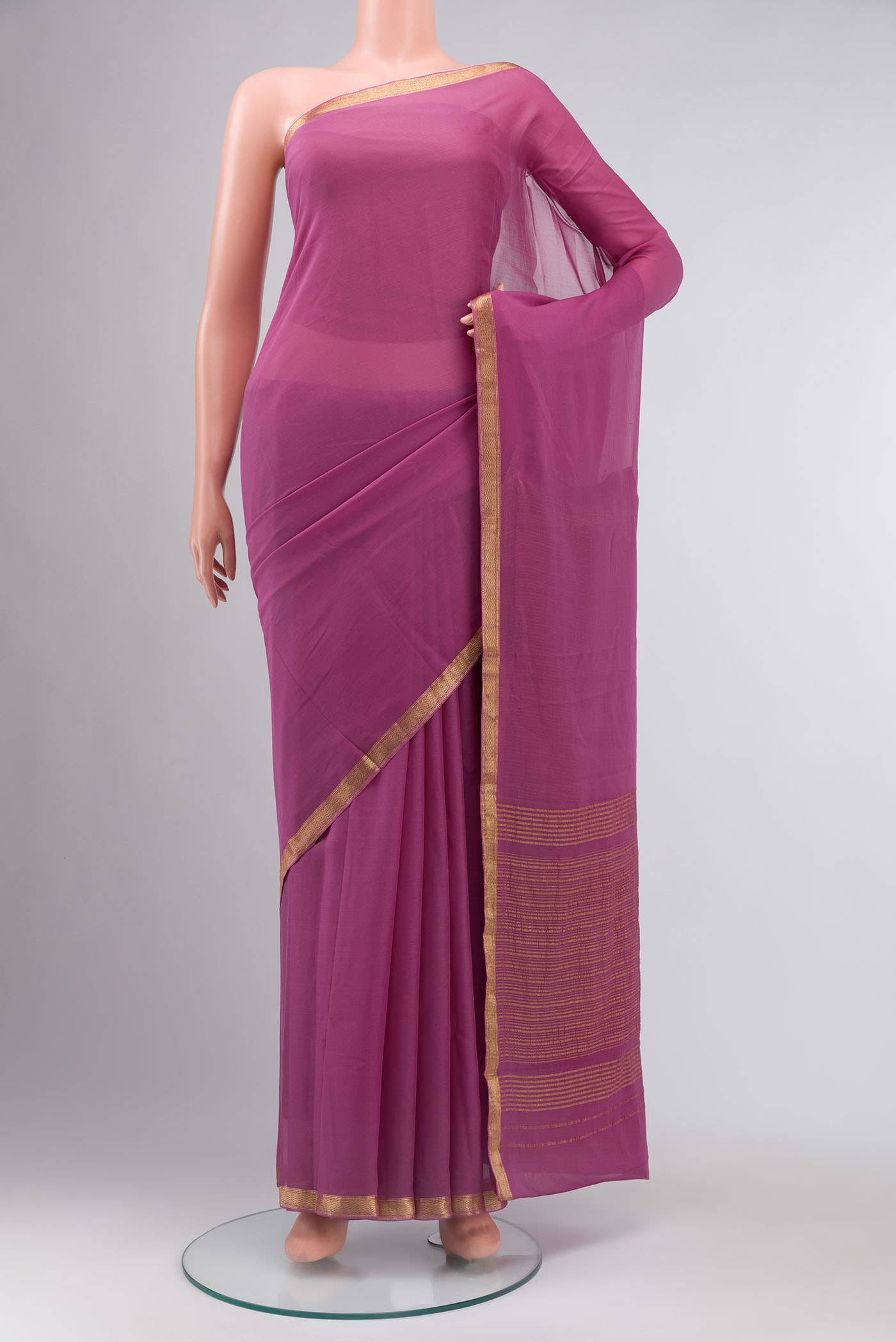 Mauve Mysore Georgette Saree